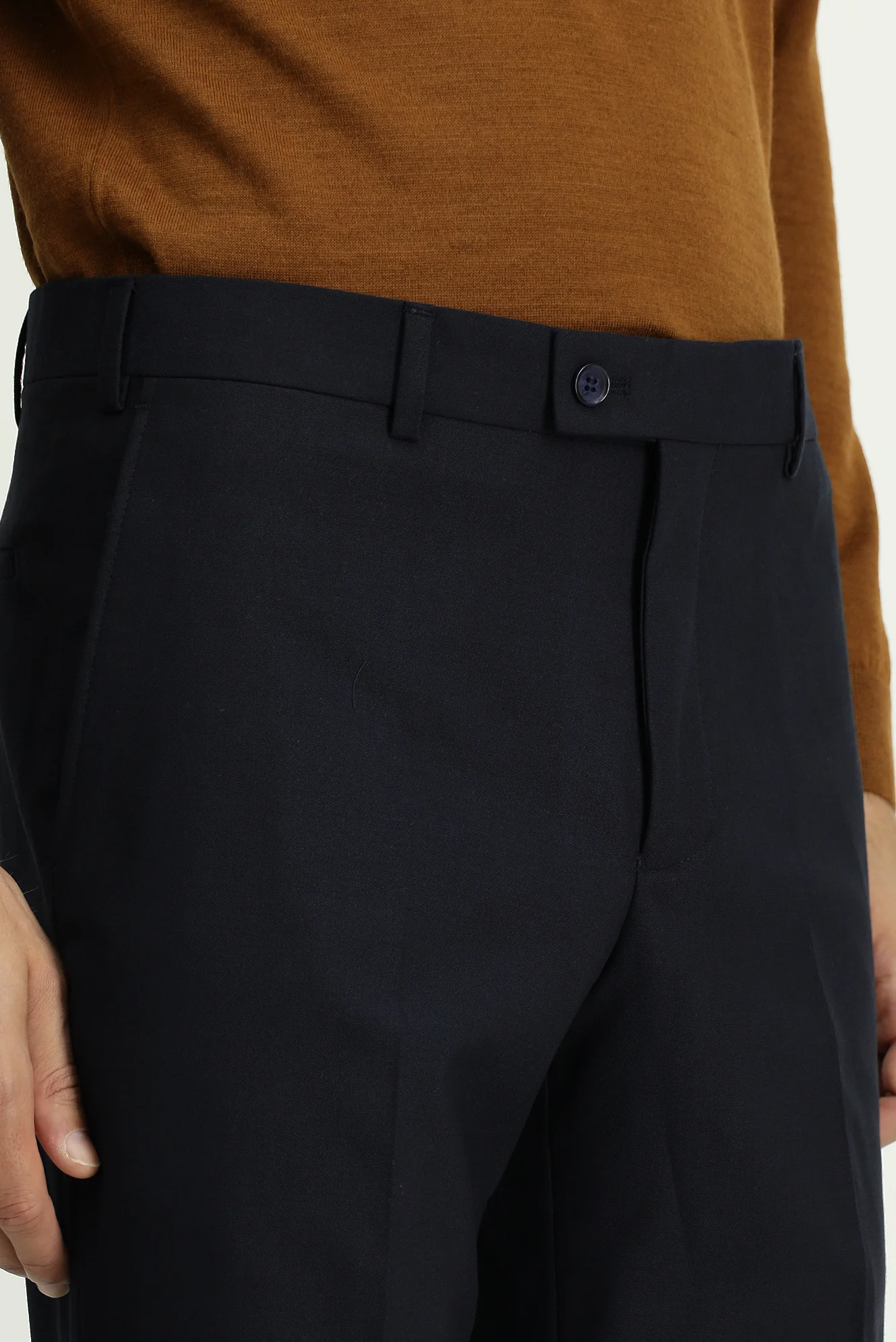 Koyu Lacivert 6 Drop Regular Fit Standart Kesim Yünlü Klasik Kumaş Pantolon - Image 5
