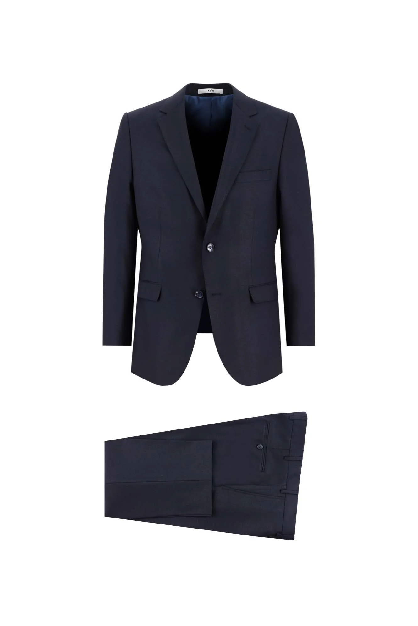 Koyu Lacivert 6 Drop Regular Fit Standart Kesim Yünlü Takım Elbise