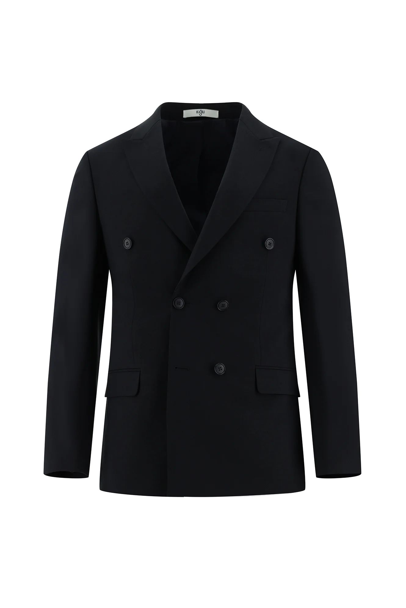 Koyu Lacivert 6 Drop Regular Fit Standart Kesim Yünlü Kruvaze Takım Elbise - Image 2