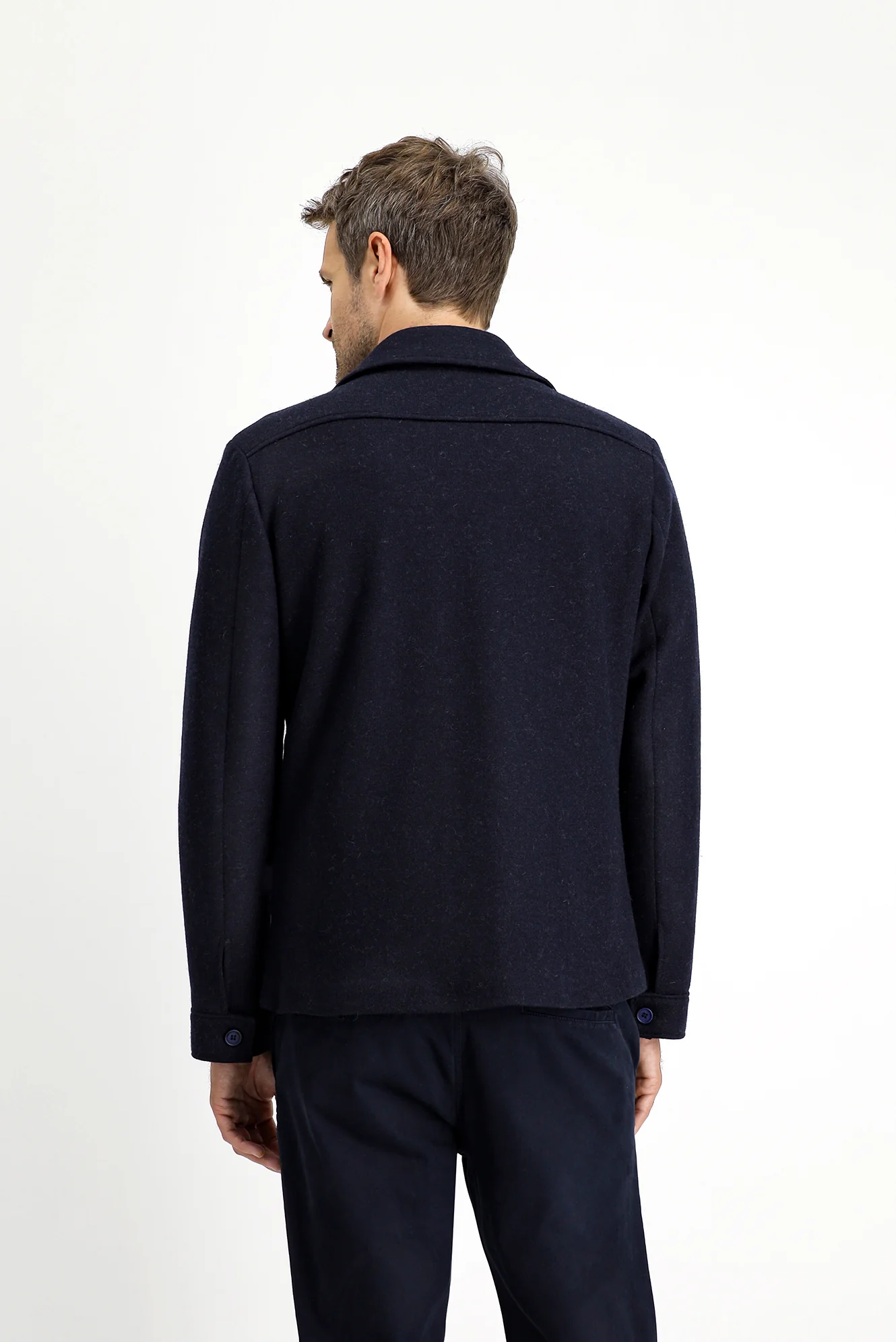 Koyu Lacivert 6 Drop Regular Fit Standart Kesim Yünlü Spor Ceket - Image 5
