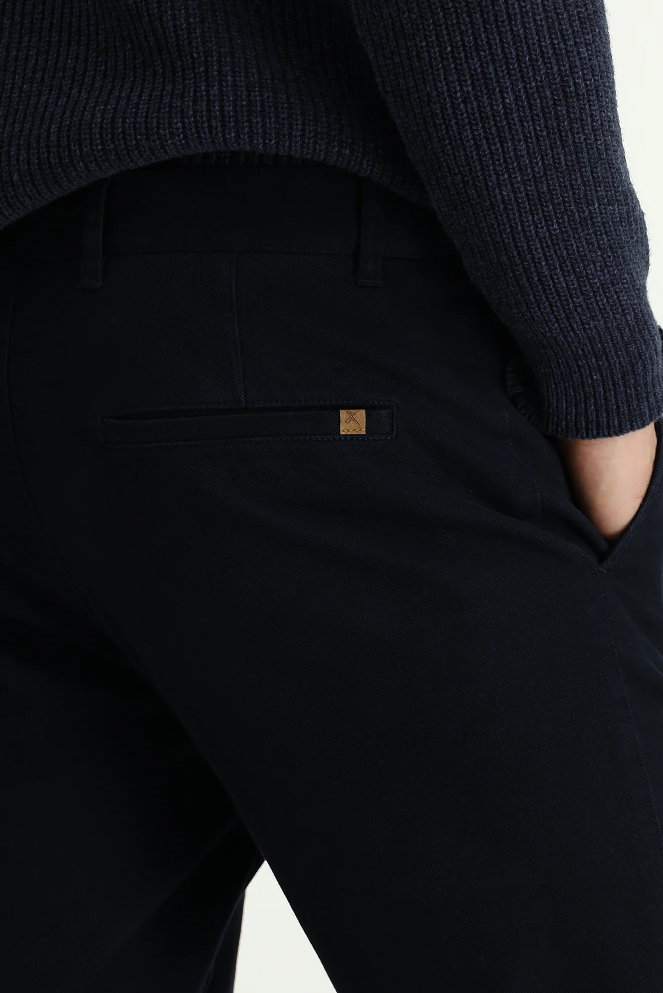 Koyu Lacivert Slim Fit Dar Kesim Likralı Kanvas / Chino Pantolon - Image 6