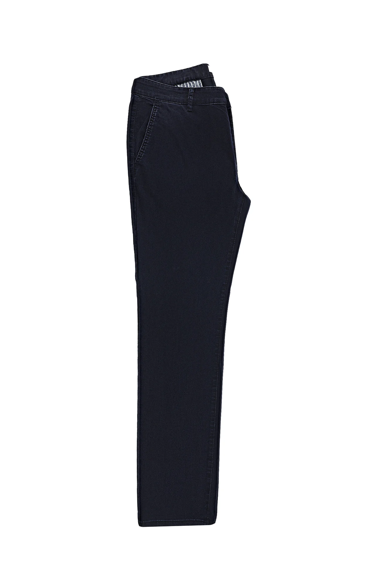 Koyu Lacivert Relaxed Fit Rahat Kesim Denim Look Likralı Pantolon - Image 3