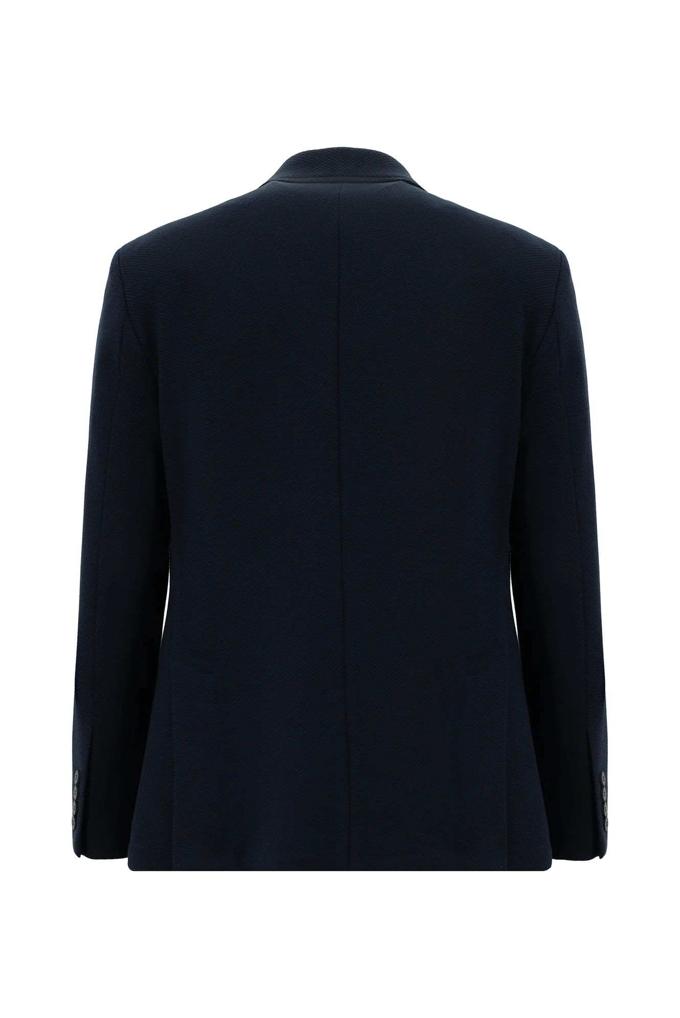 Koyu Lacivert 4 Drop Relaxed Fit Rahat Kesim Desenli Pamuklu Ceket - Image 2