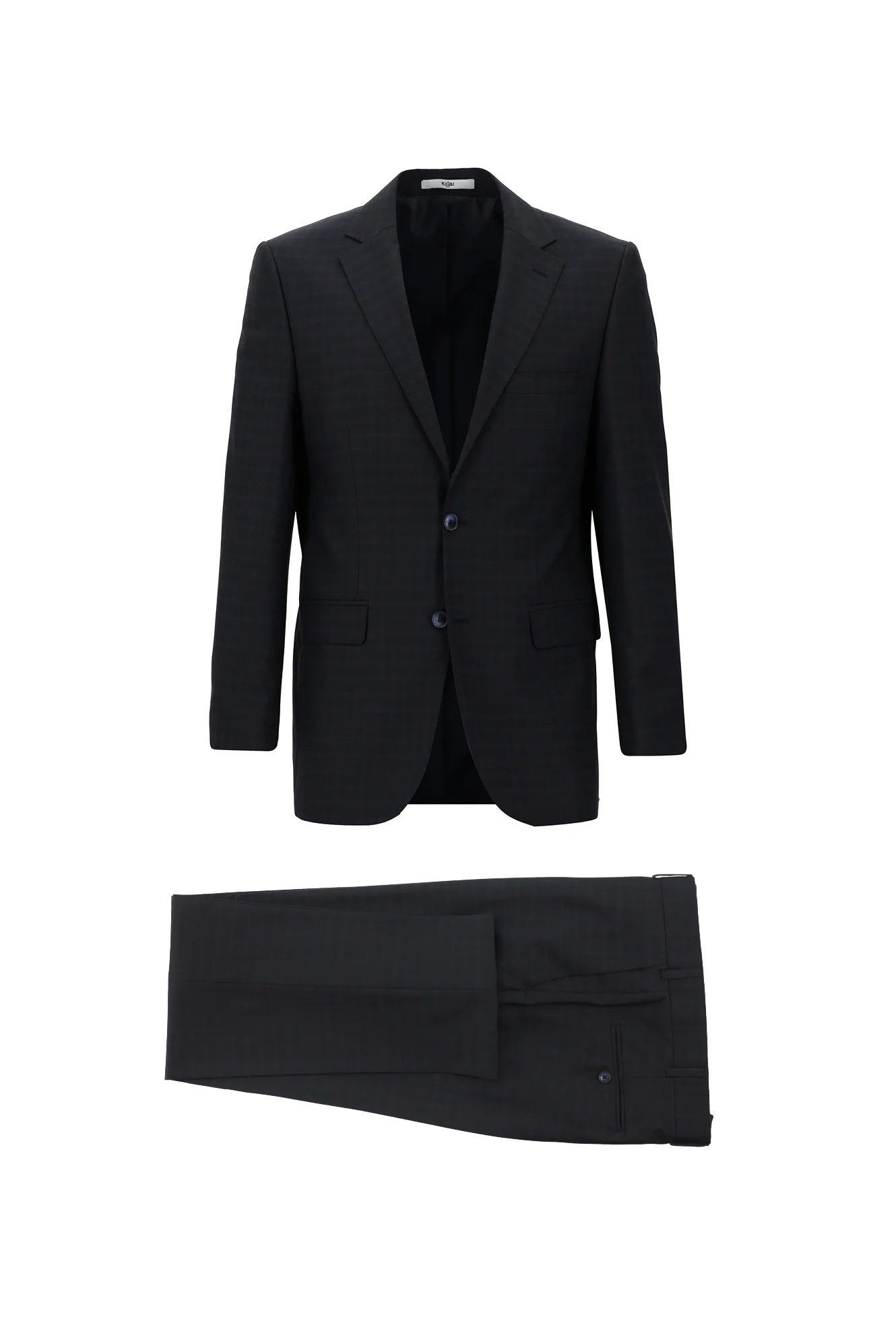 Koyu Lacivert 4 Drop Relaxed Fit Rahat Kesim Ekose Takım Elbise