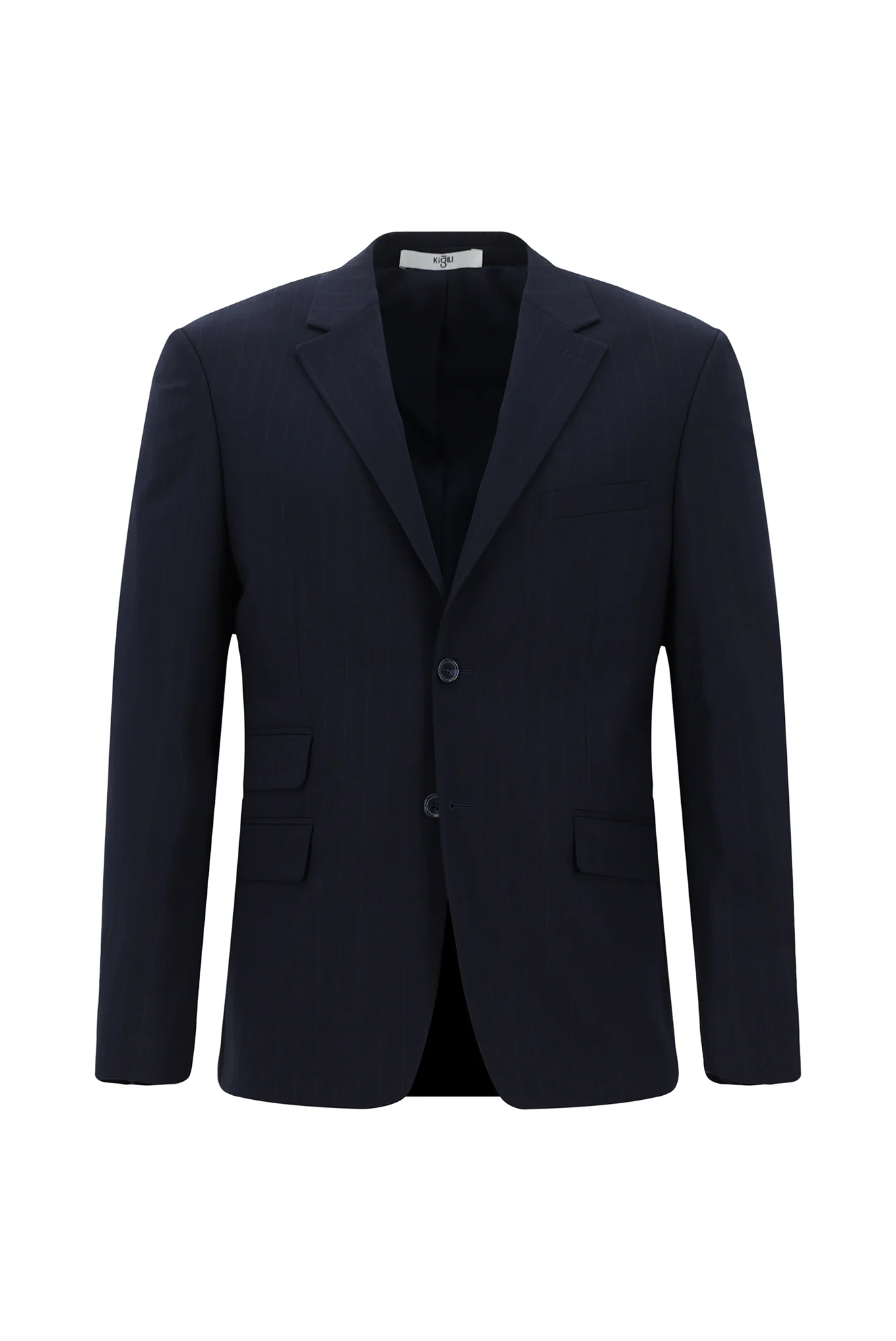 Koyu Lacivert 4 Drop Relaxed Fit Rahat Kesim Çizgili Takım Elbise - Image 2