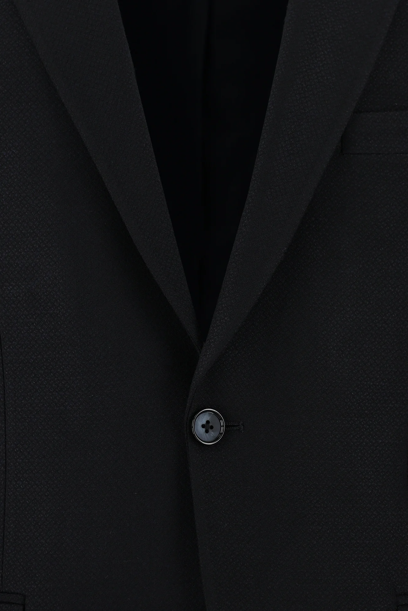 Koyu Lacivert 4 Drop Relaxed Fit Rahat Kesim Klasik Desenli Ceket - Image 3