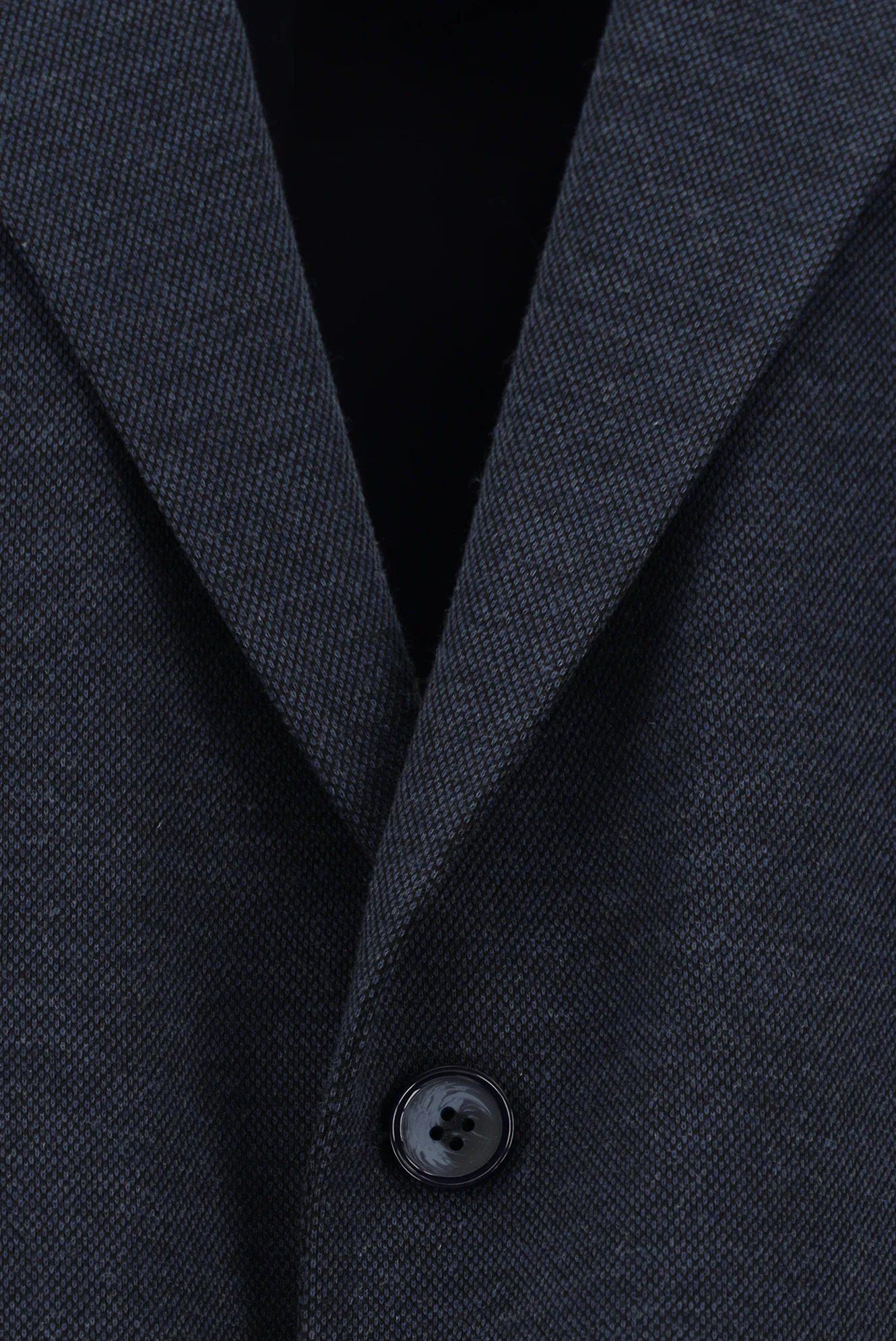 Koyu Lacivert 4 Drop Relaxed Fit Rahat Kesim Klasik Desenli Örme Ceket - Image 3