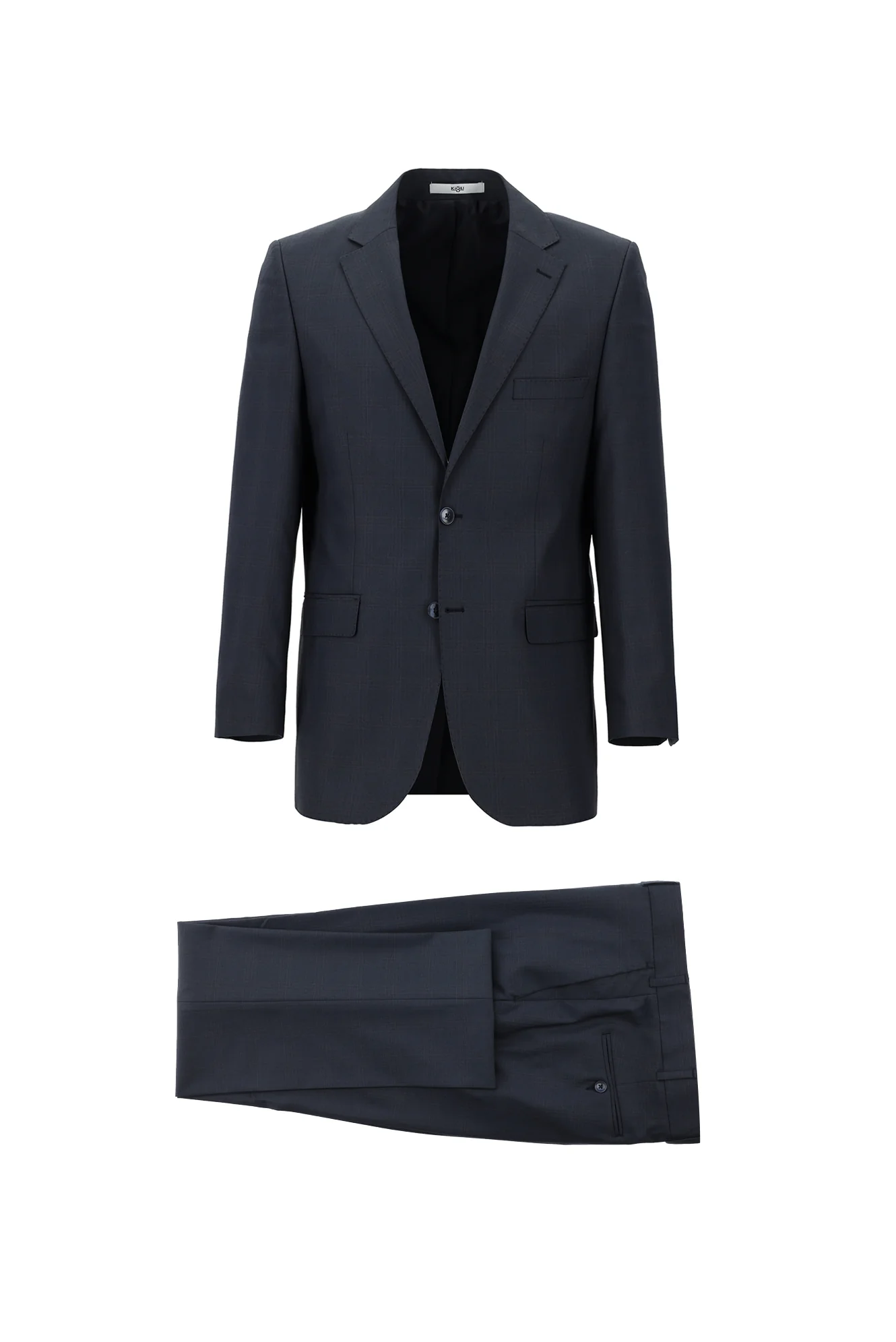Koyu Lacivert 4 Drop Relaxed Fit Rahat Kesim Ekose Takım Elbise