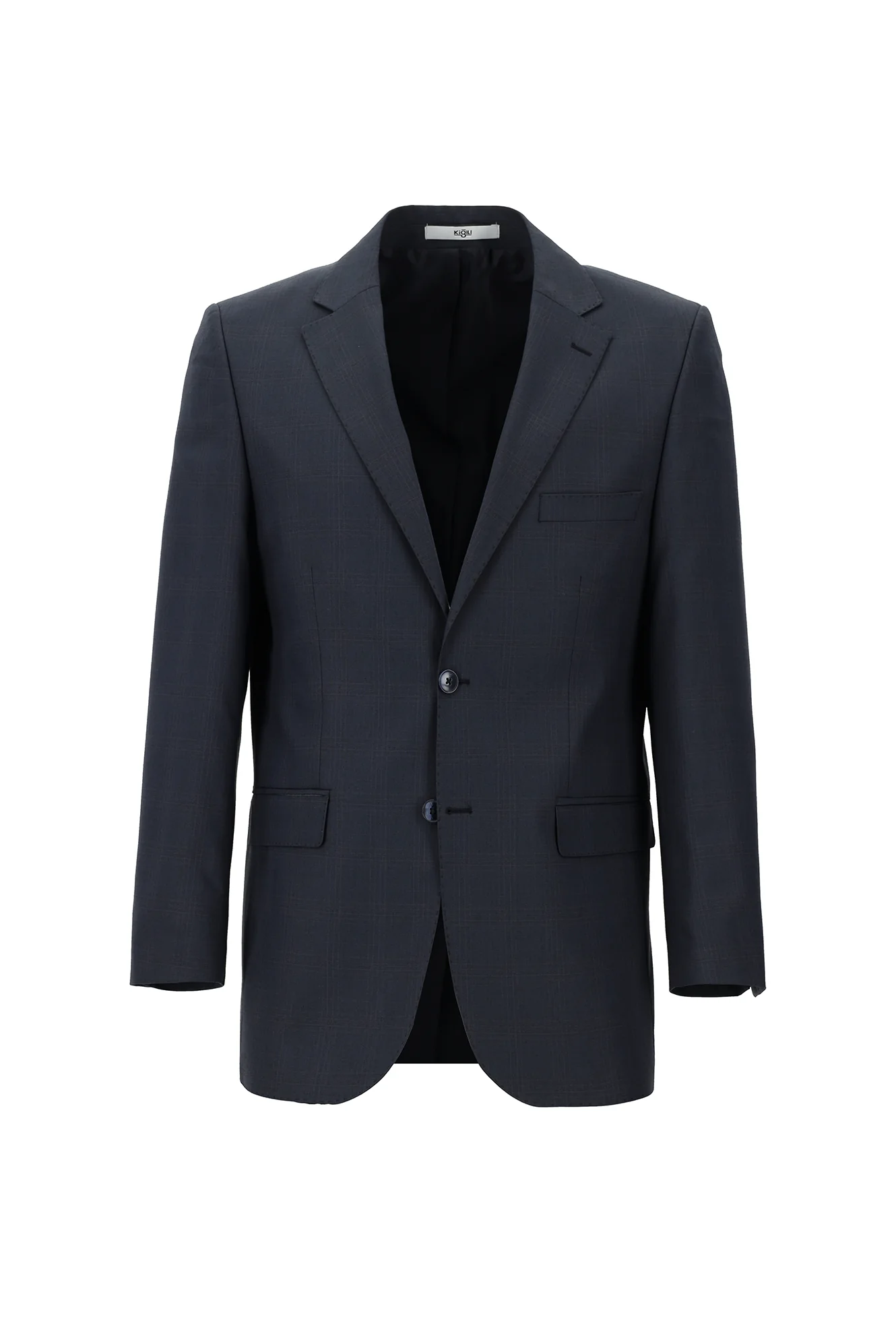 Koyu Lacivert 4 Drop Relaxed Fit Rahat Kesim Ekose Takım Elbise - Image 2