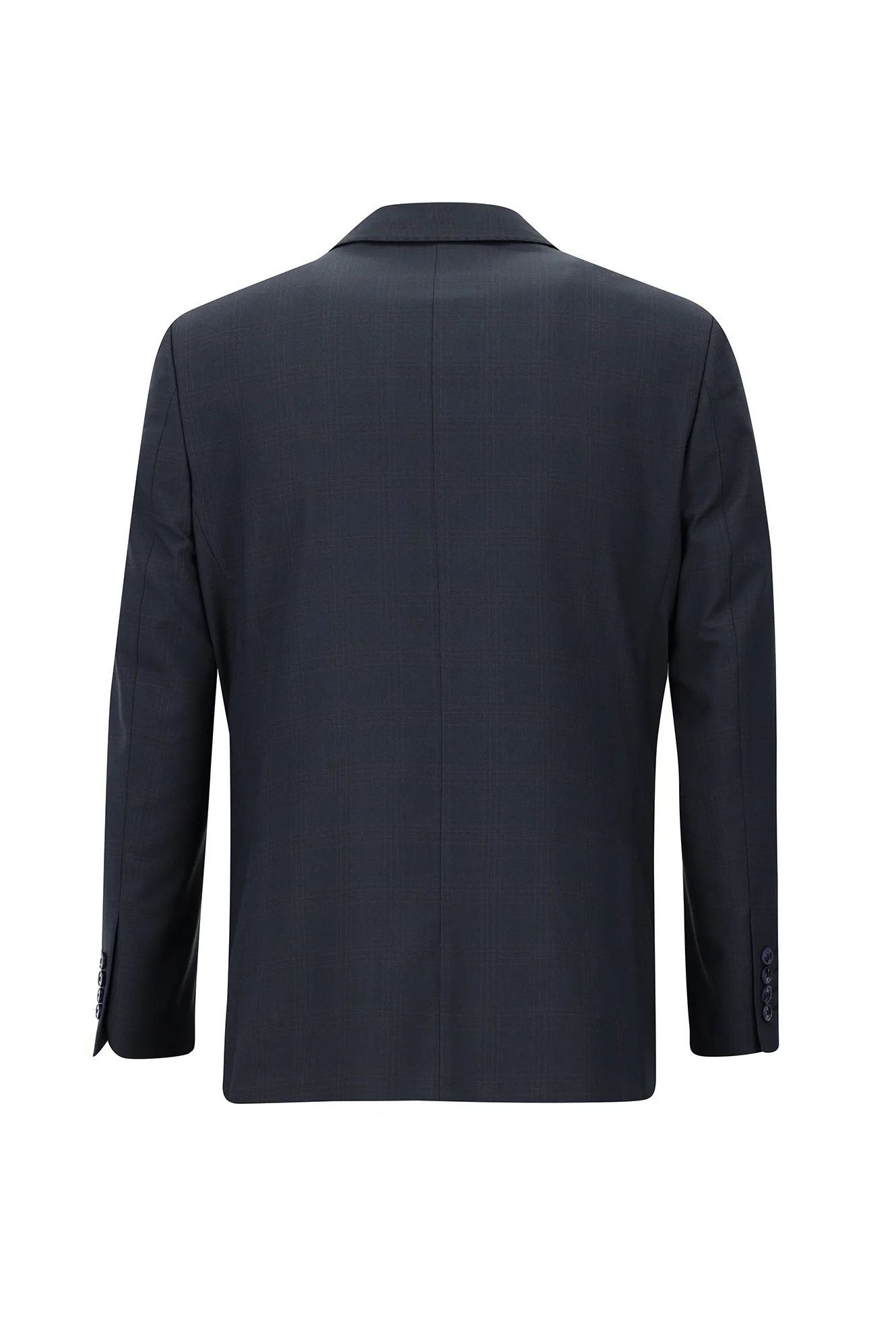 Koyu Lacivert 4 Drop Relaxed Fit Rahat Kesim Ekose Takım Elbise - Image 3