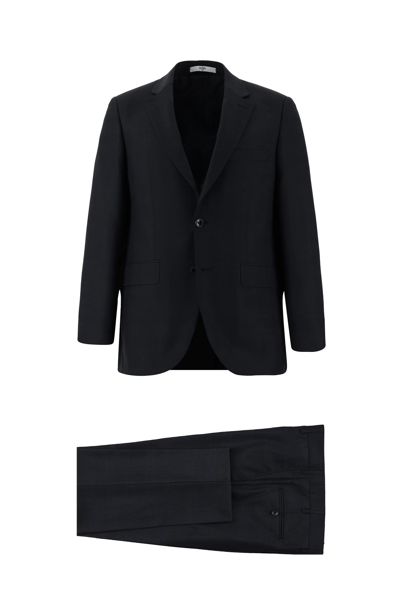 Koyu Lacivert 4 Drop Relaxed Fit Rahat Kesim Ekose Takım Elbise