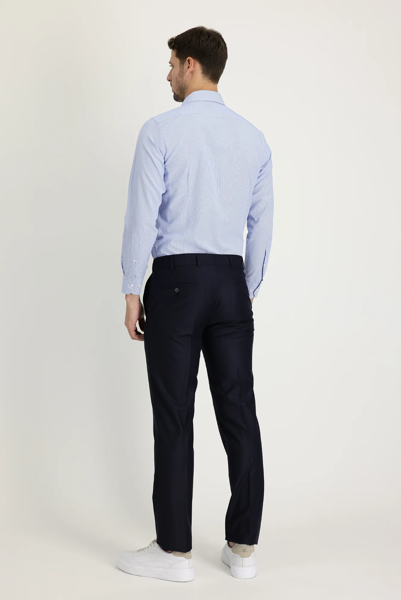Koyu Lacivert 4 Drop Relaxed Fit Rahat Kesim Klasik Kumaş Pantolon - Image 3