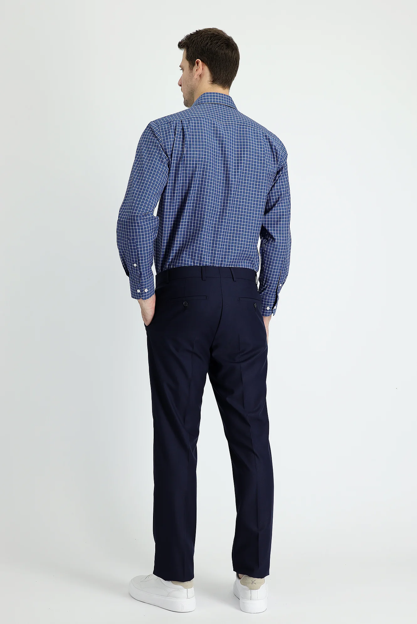 Koyu Lacivert 4 Drop Relaxed Fit Rahat Kesim Klasik Kumaş Pantolon - Image 2