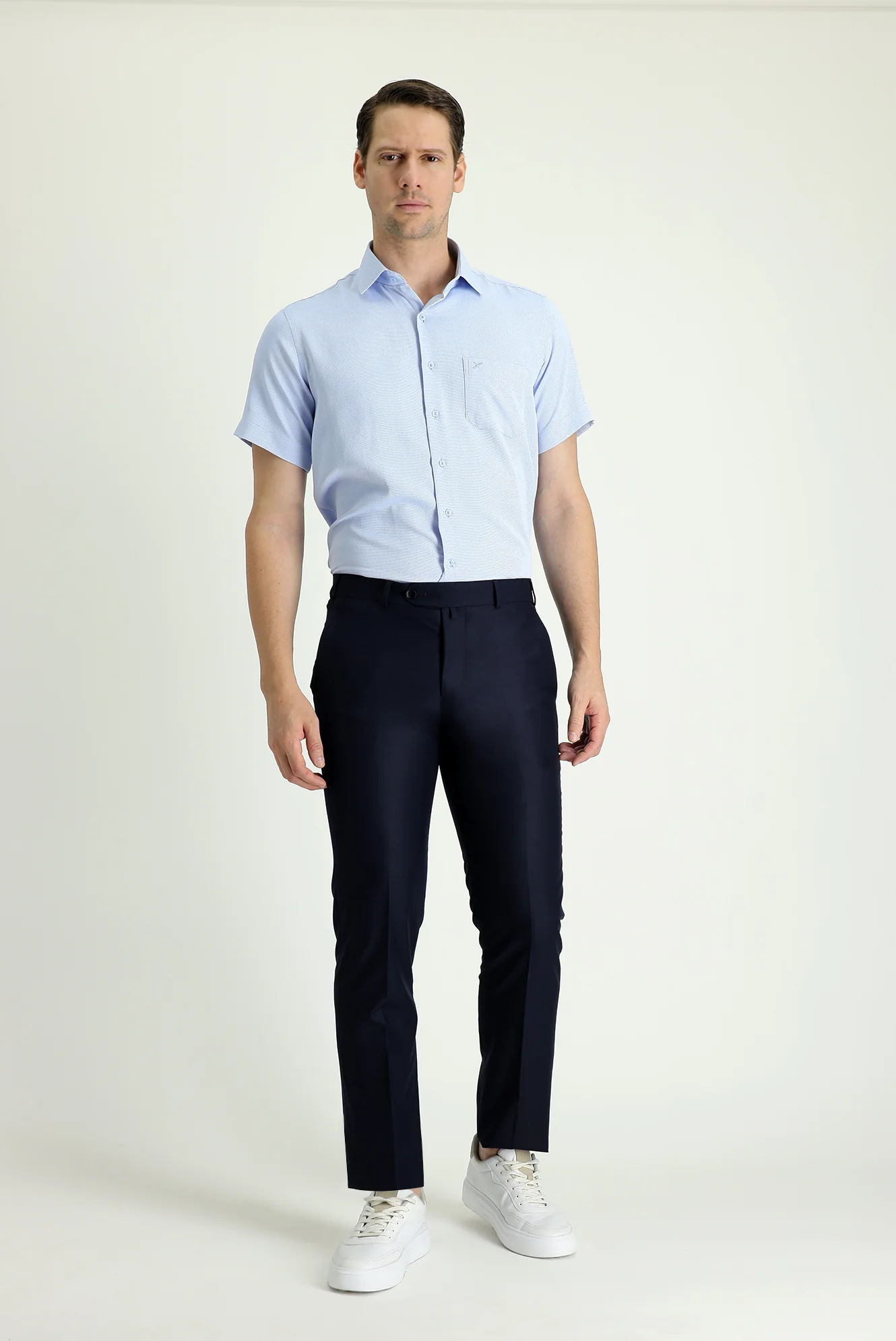 Koyu Lacivert 4 Drop Relaxed Fit Rahat Kesim Klasik Kumaş Pantolon - Image 2