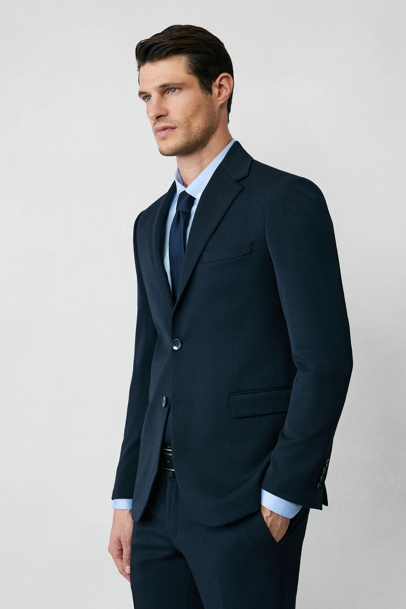 Koyu Lacivert 4 Drop Relaxed Fit Rahat Kesim Mevsimlik Likralı Esnek Takım Elbise - Image 2