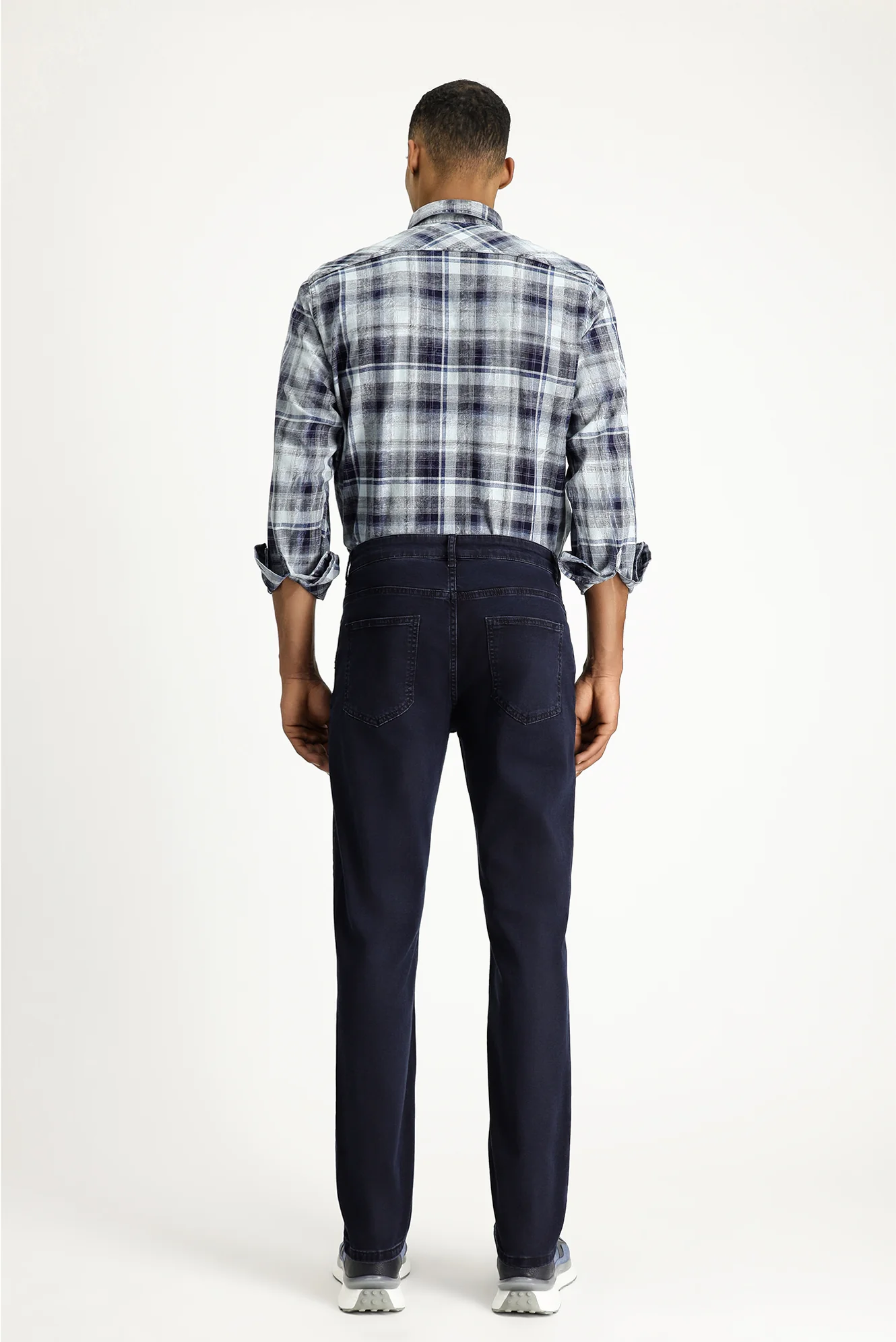 Koyu Lacivert Relaxed Fit Rahat Kesim Likralı Denim Look Pantolon - Image 3