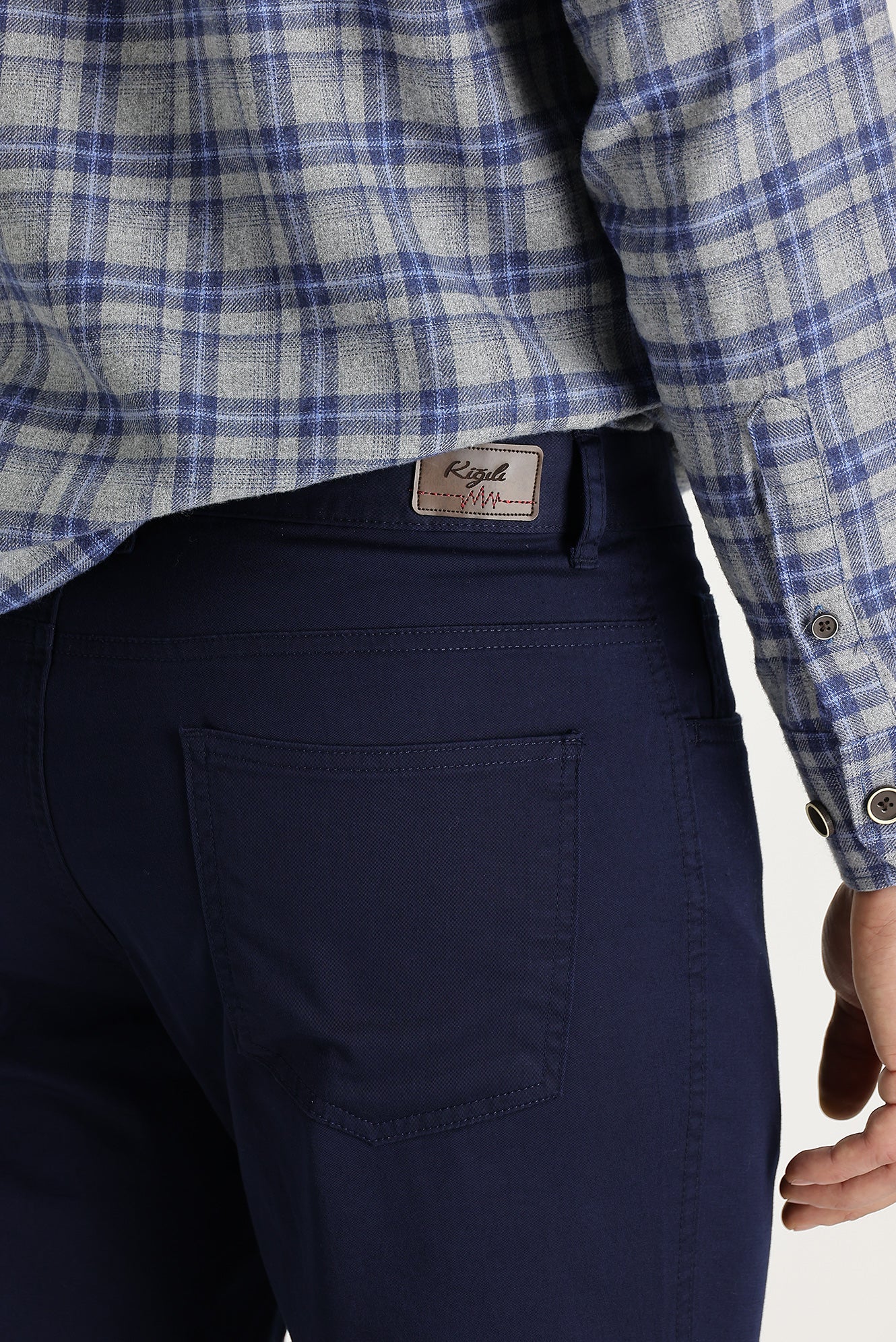Koyu Lacivert Relaxed Fit Rahat Kesim Likralı Kanvas / Chino Pantolon - Image 4