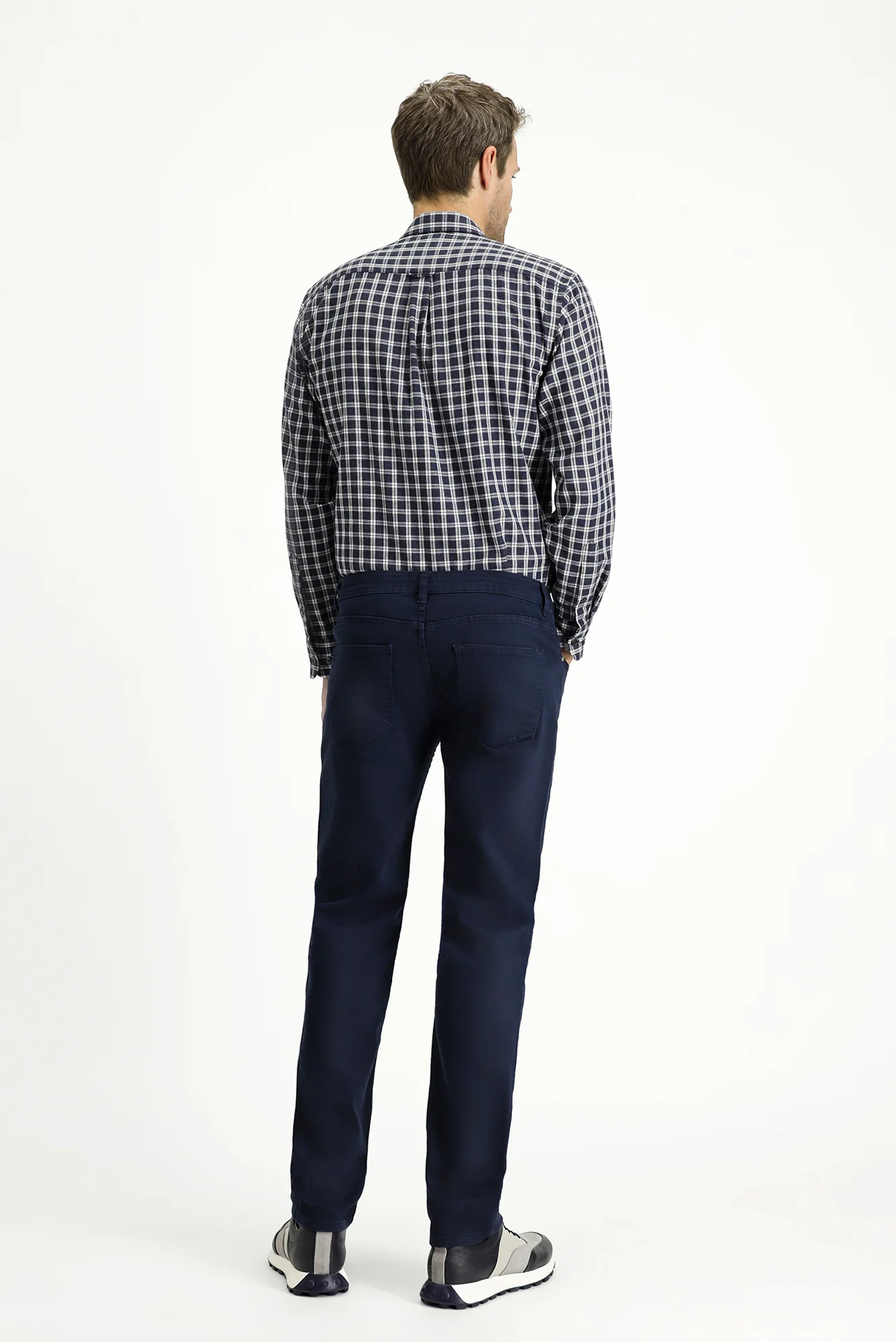 Koyu Lacivert Relaxed Fit Rahat Kesim Likralı Kanvas / Chino Pantolon - Image 4