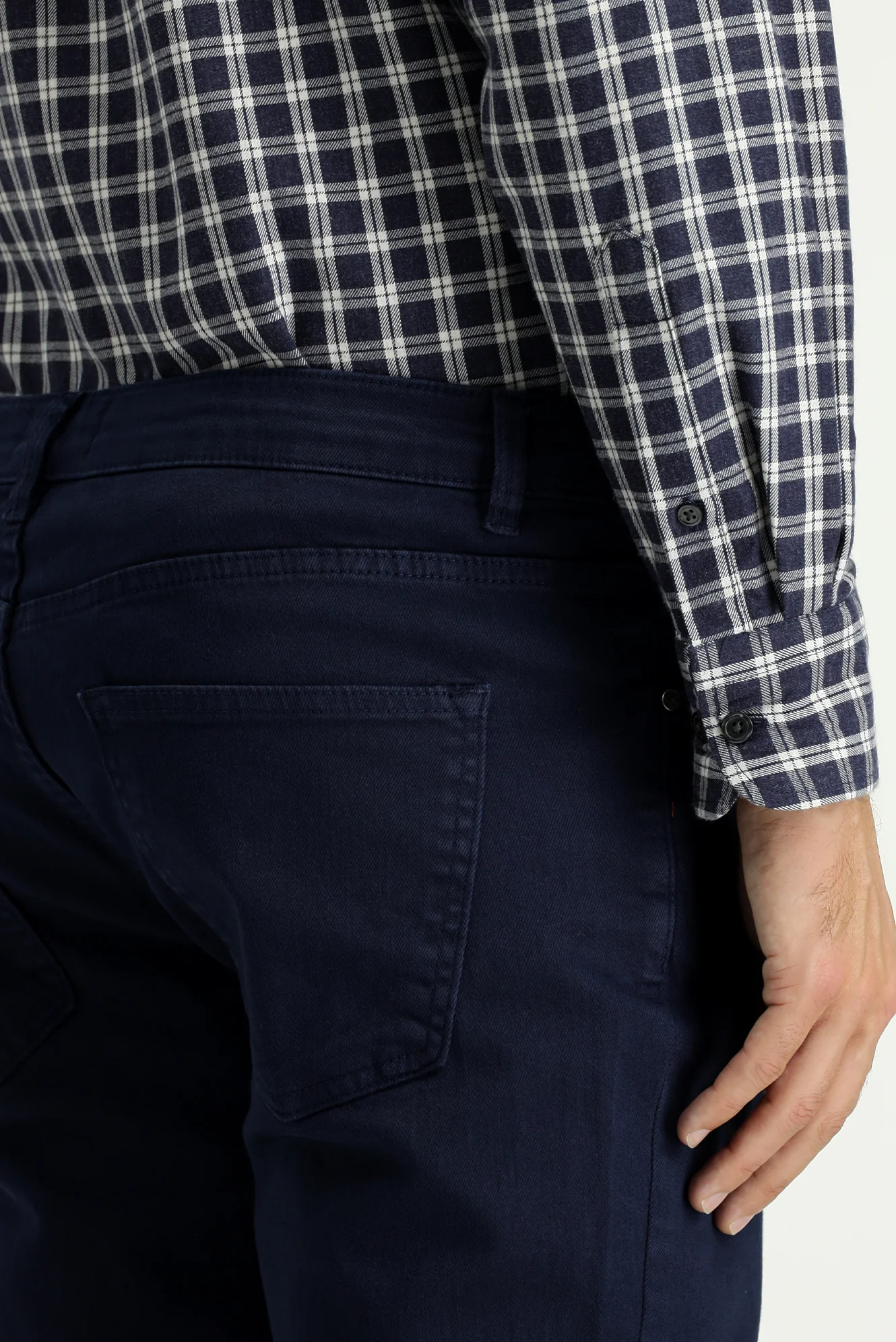 Koyu Lacivert Relaxed Fit Rahat Kesim Likralı Kanvas / Chino Pantolon - Image 5