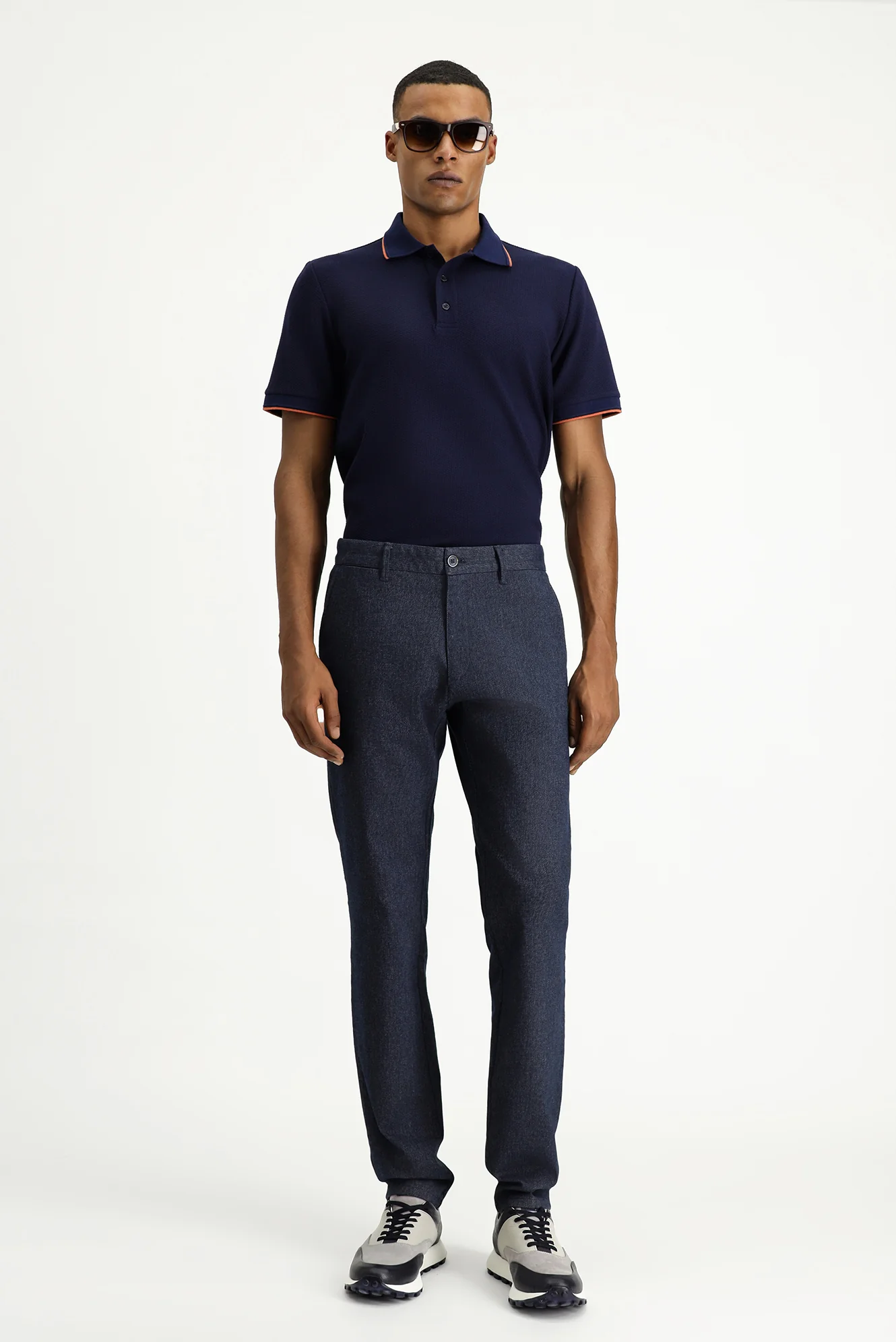 Koyu Lacivert Relaxed Fit Rahat Kesim Likralı Kanvas / Chino Pantolon - Image 2