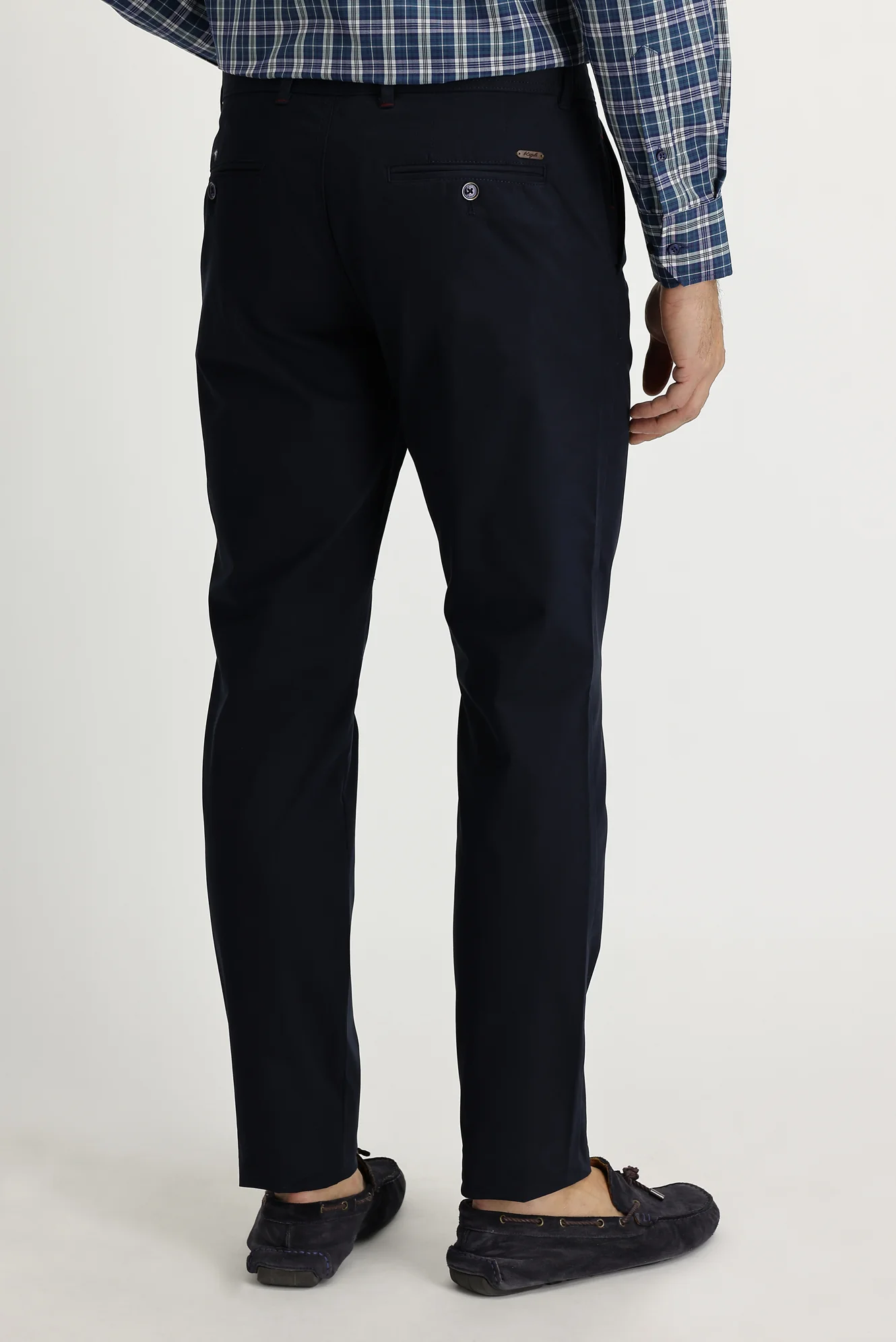 Koyu Lacivert Relaxed Fit Rahat Kesim Likralı Kanvas / Chino Pantolon - Image 3