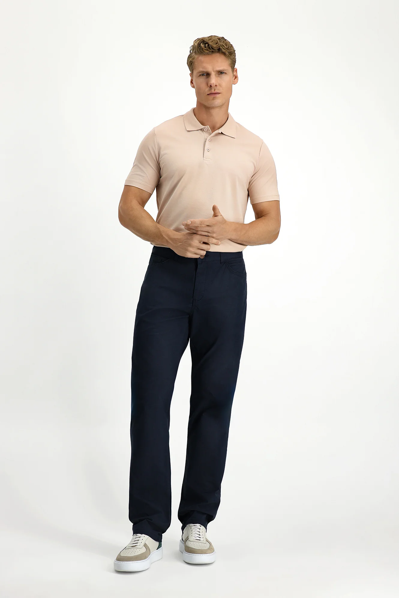 Koyu Lacivert Relaxed Fit Rahat Kesim Likralı Kanvas / Chino Pantolon - Image 2