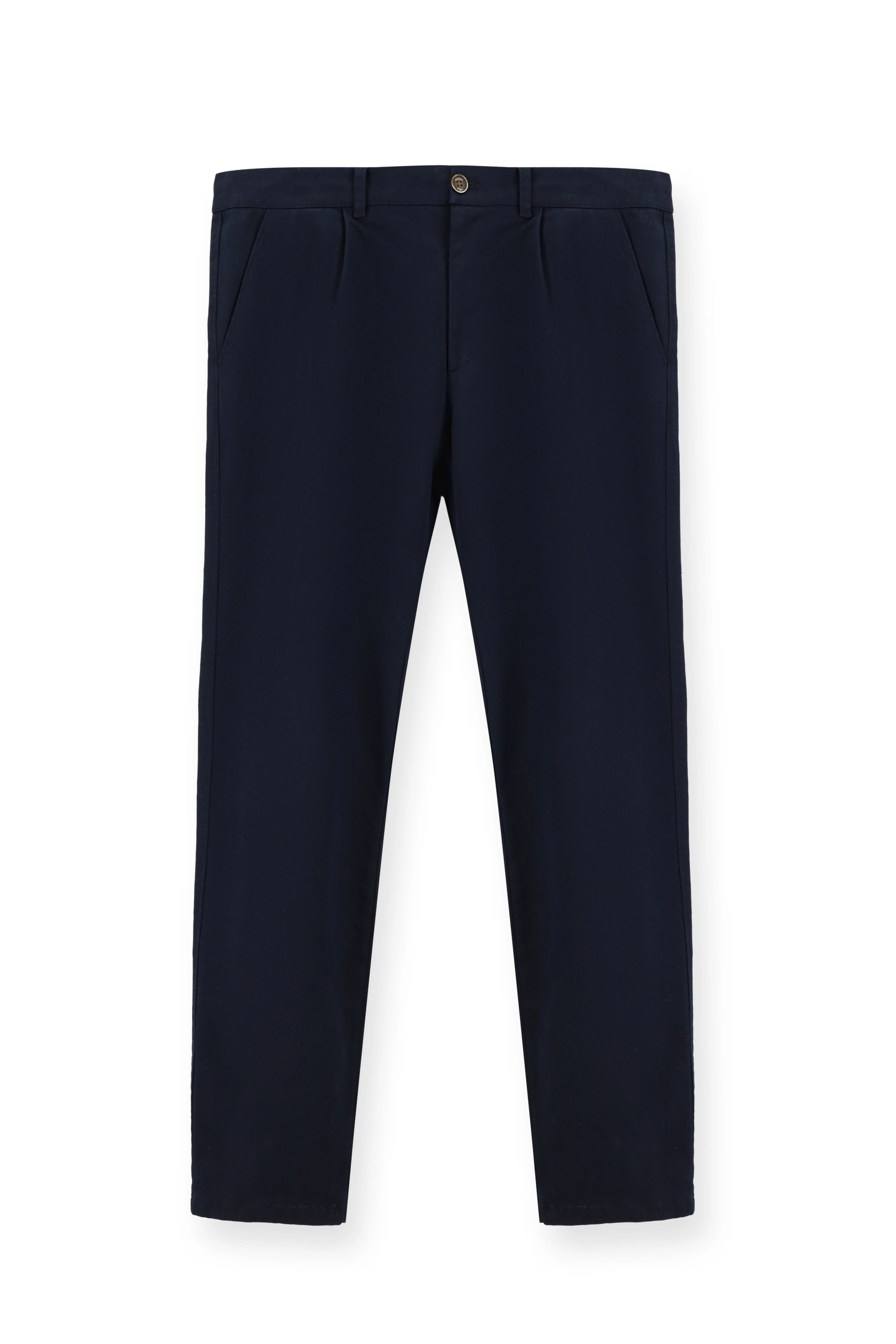 Koyu Lacivert Relaxed Fit Rahat Kesim Likralı Pileli Kanvas / Chino Pantolon - Image 6