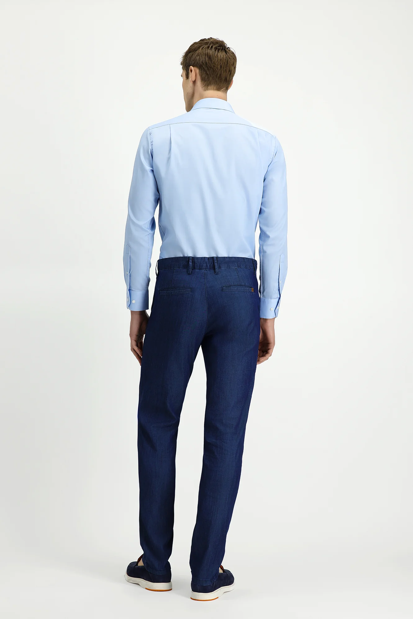 Koyu Lacivert Relaxed Fit Rahat Kesim Lyocell Karışımlı Kanvas / Chino Pantolon - Image 4