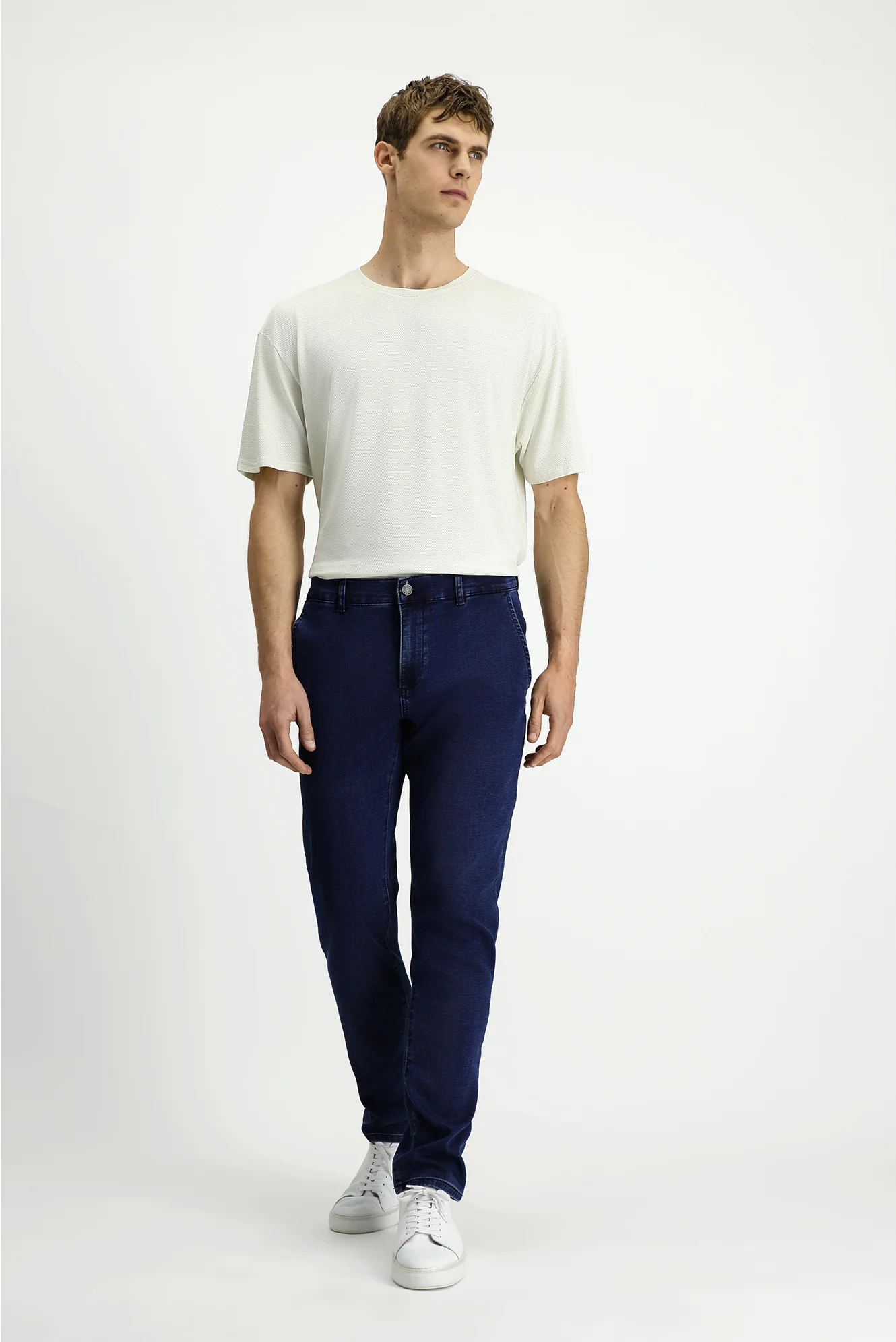 Koyu Lacivert Relaxed Fit Rahat Kesim Pamuklu Denim Look Pantolon - Image 3