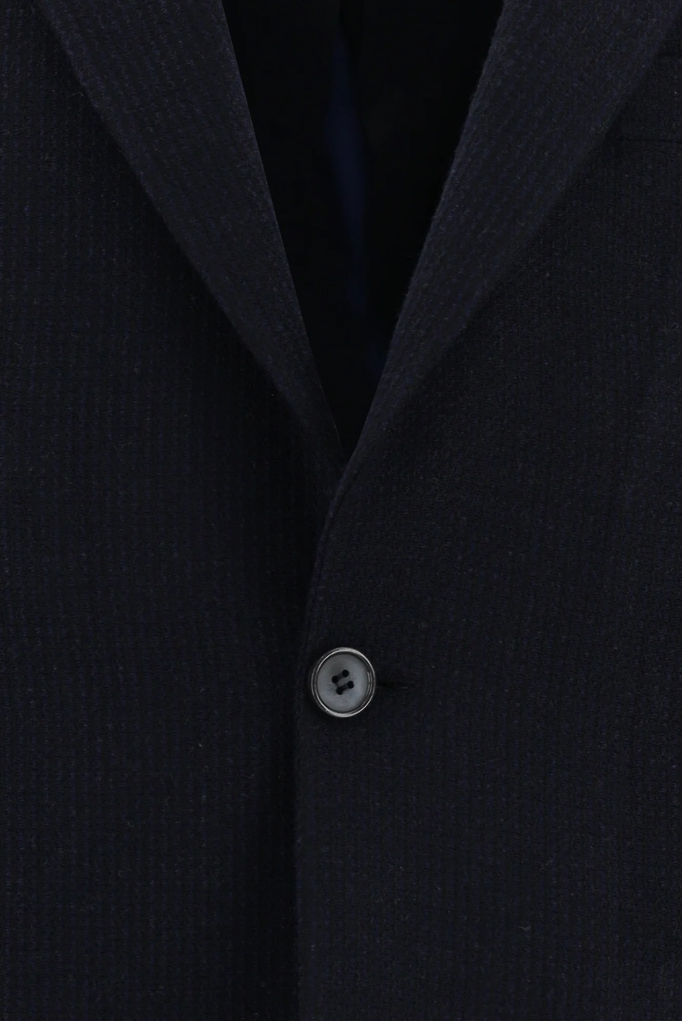 Koyu Lacivert 4 Drop Relaxed Fit Rahat Kesim Yünlü Desenli Klasik Ceket - Image 3