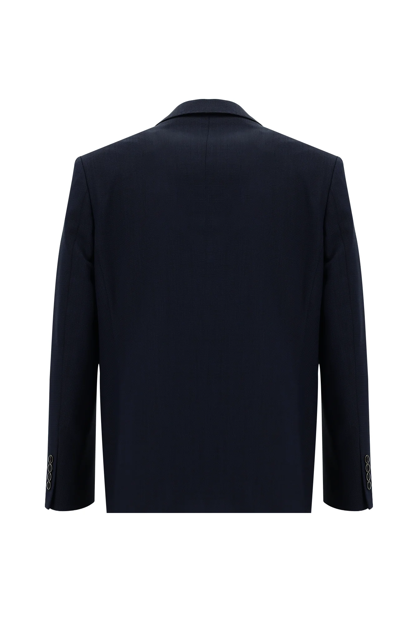 Koyu Lacivert 4 Drop Relaxed Fit Rahat Kesim Yünlü Desenli Takım Elbise - Image 3