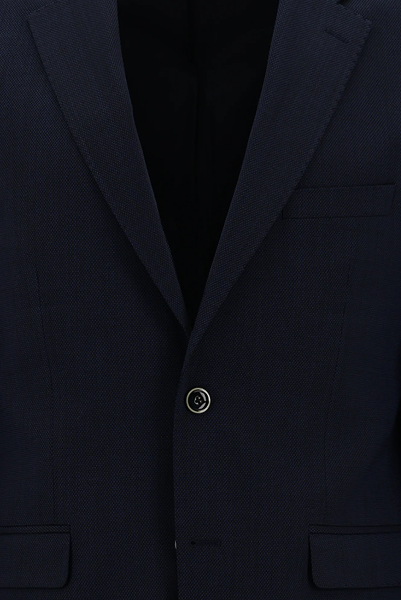 Koyu Lacivert 4 Drop Relaxed Fit Rahat Kesim Yünlü Desenli Takım Elbise - Image 4