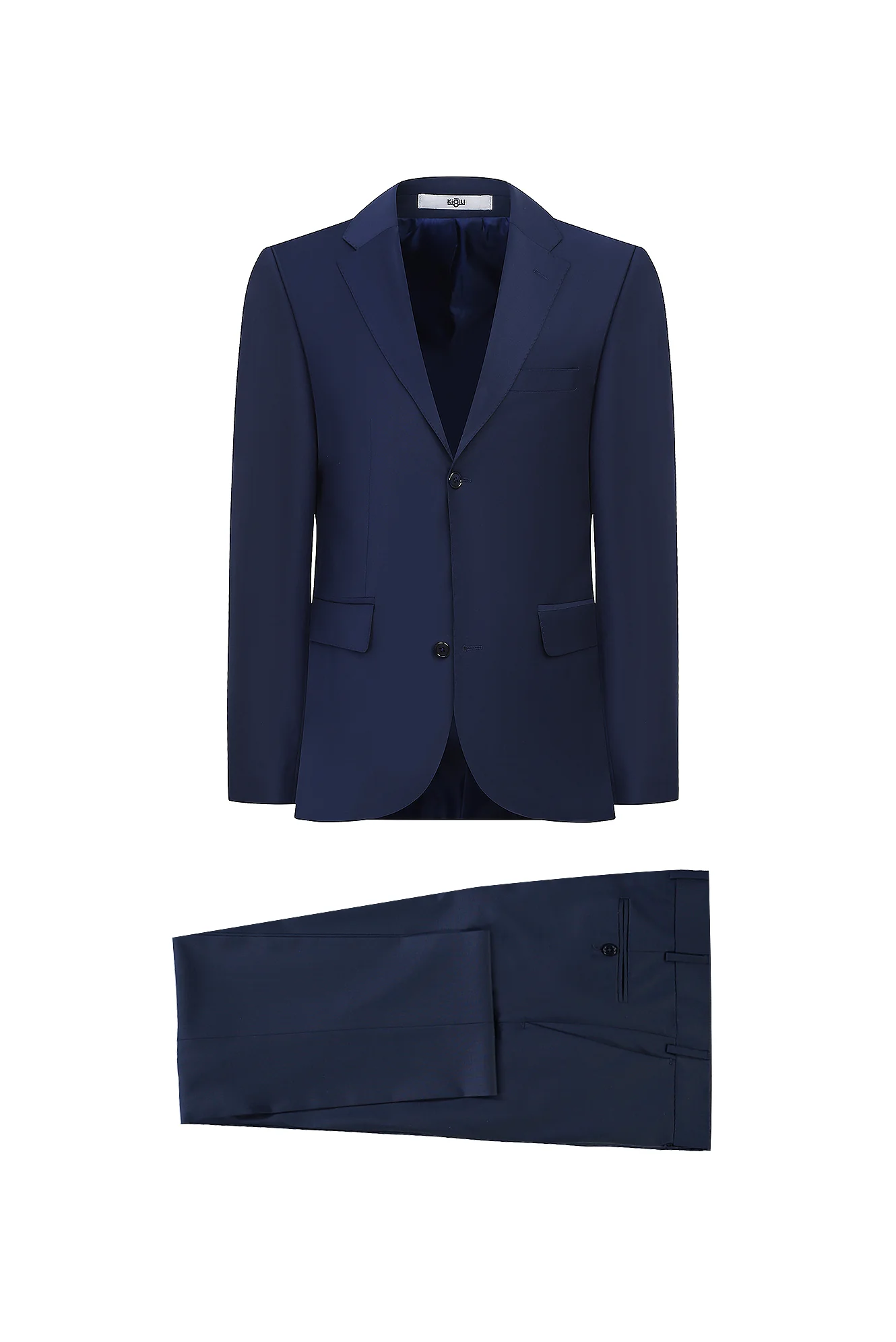 Koyu Lacivert 4 Drop Relaxed Fit Rahat Kesim Yünlü Takım Elbise