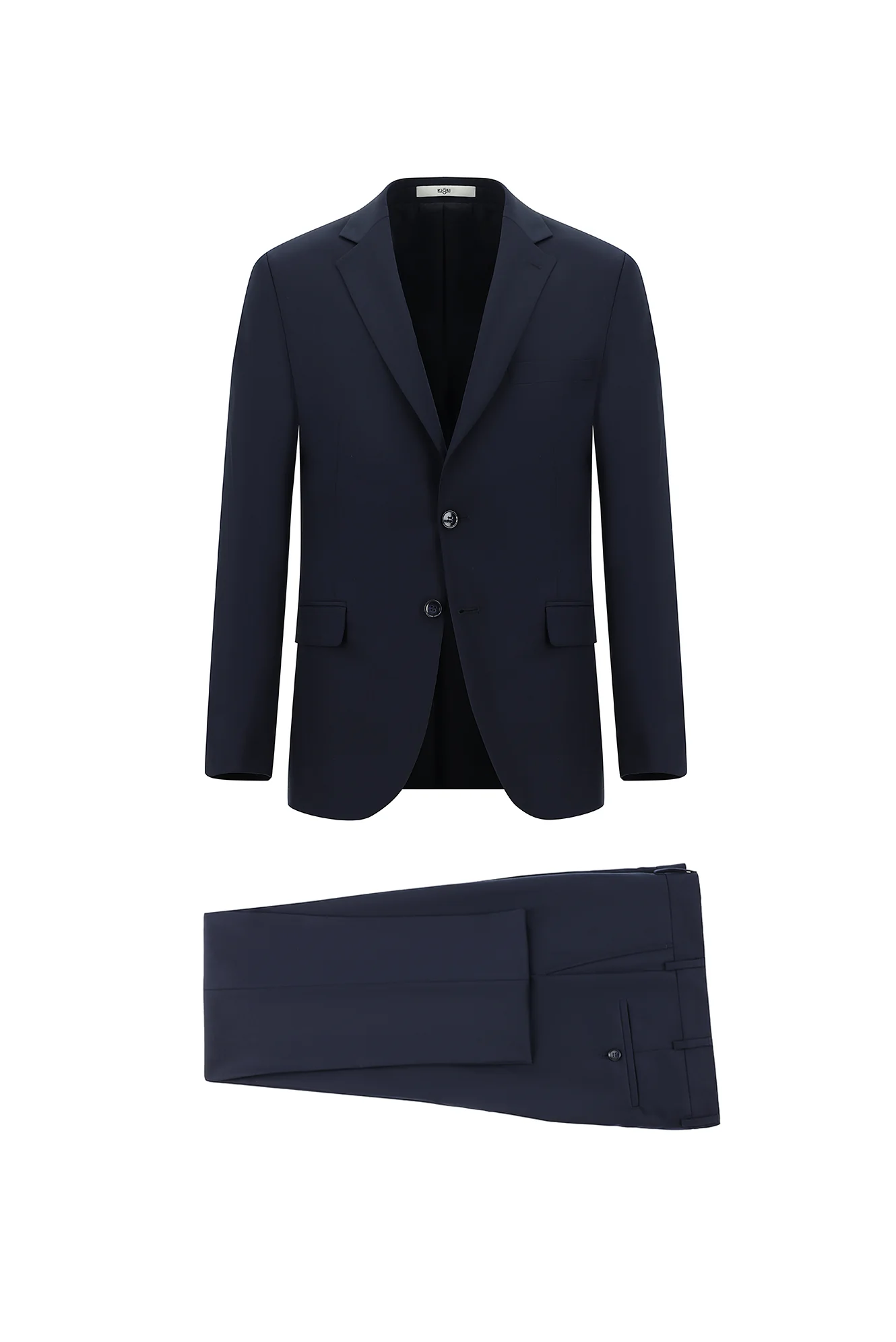 Koyu Lacivert 4 Drop Relaxed Fit Rahat Kesim Yünlü Takım Elbise