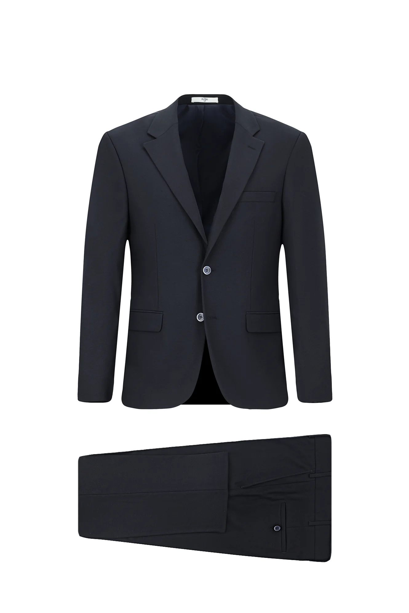 Koyu Lacivert 4 Drop Relaxed Fit Rahat Kesim Yünlü Takım Elbise