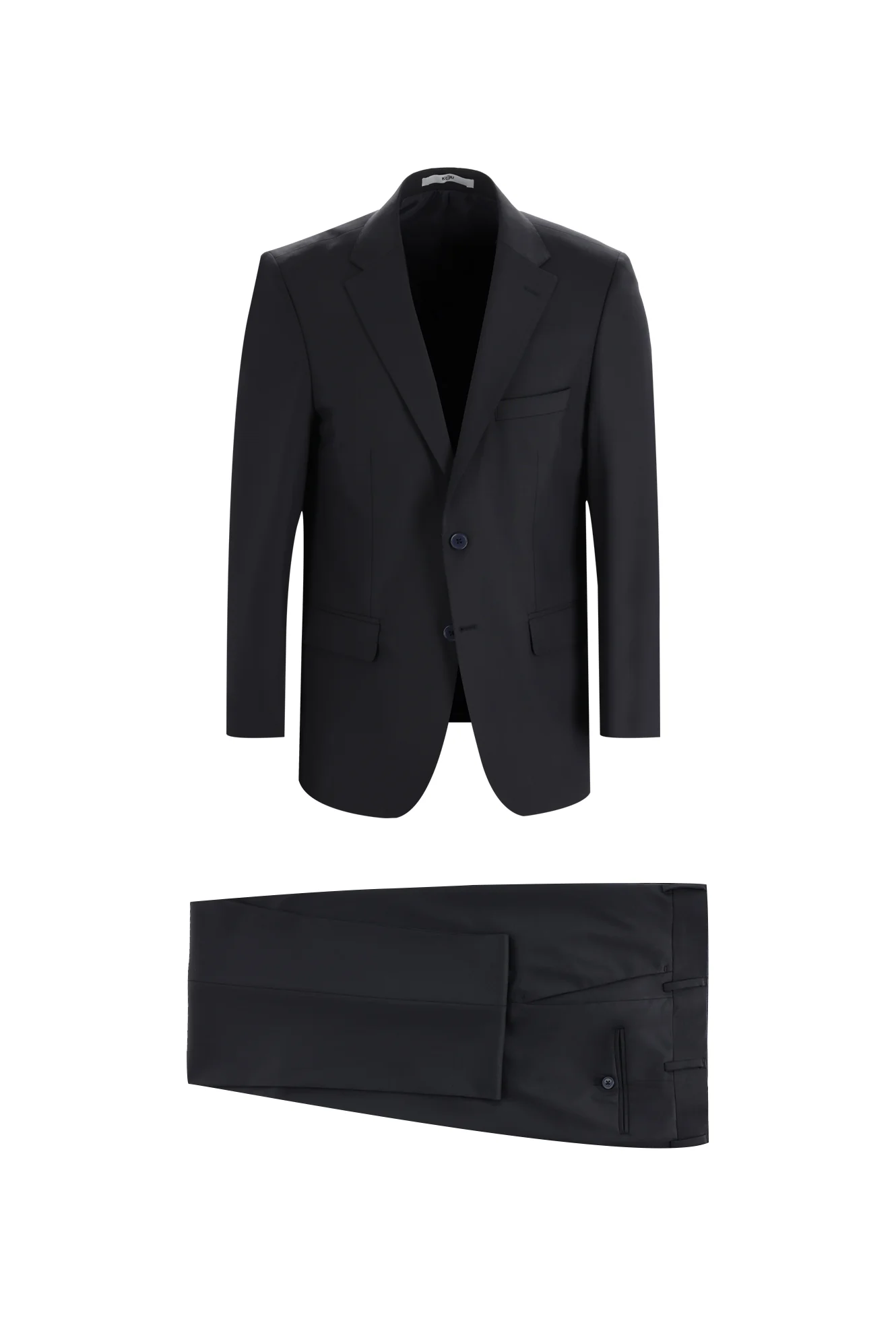 Koyu Lacivert 4 Drop Relaxed Fit Rahat Kesim Yünlü Takım Elbise