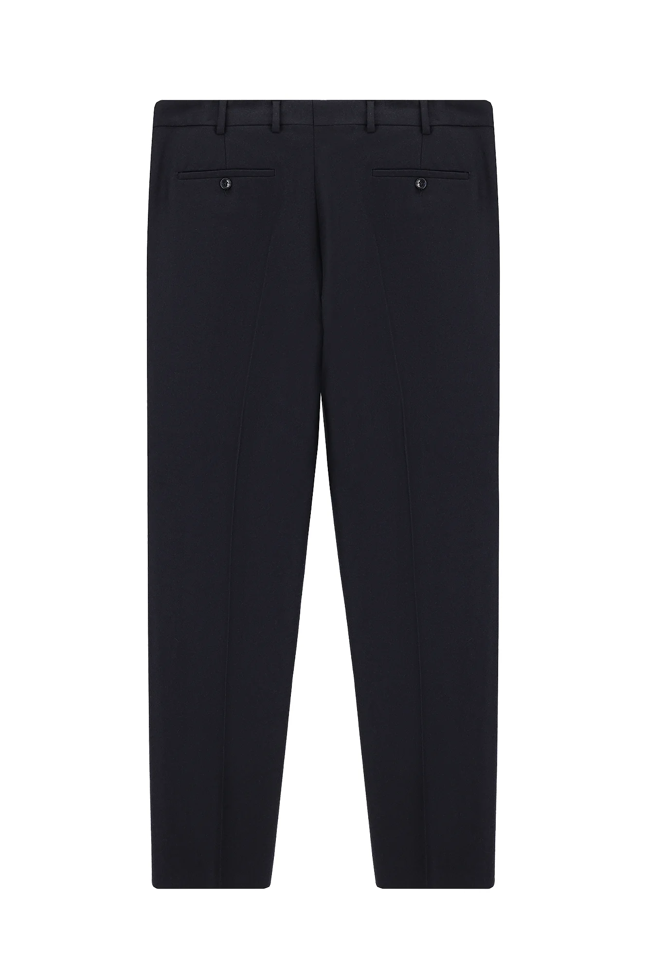 Koyu Lacivert 4 Drop Relaxed Fit Rahat Kesim Yünlü Pileli Flanel Klasik Kumaş Pantolon - Image 2