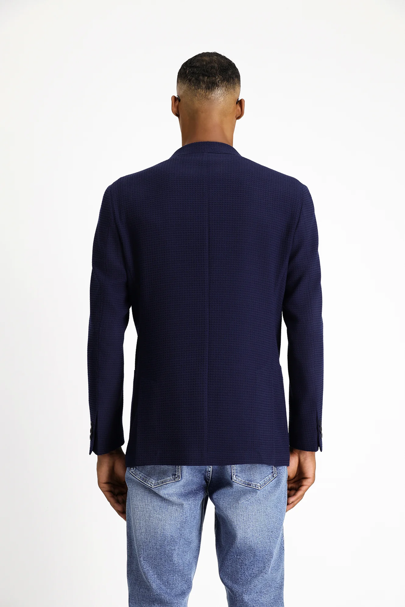 Koyu Lacivert 4 Drop Relaxed Fit Rahat Kesim Yünlü Spor İtalyan Ceket - Image 4