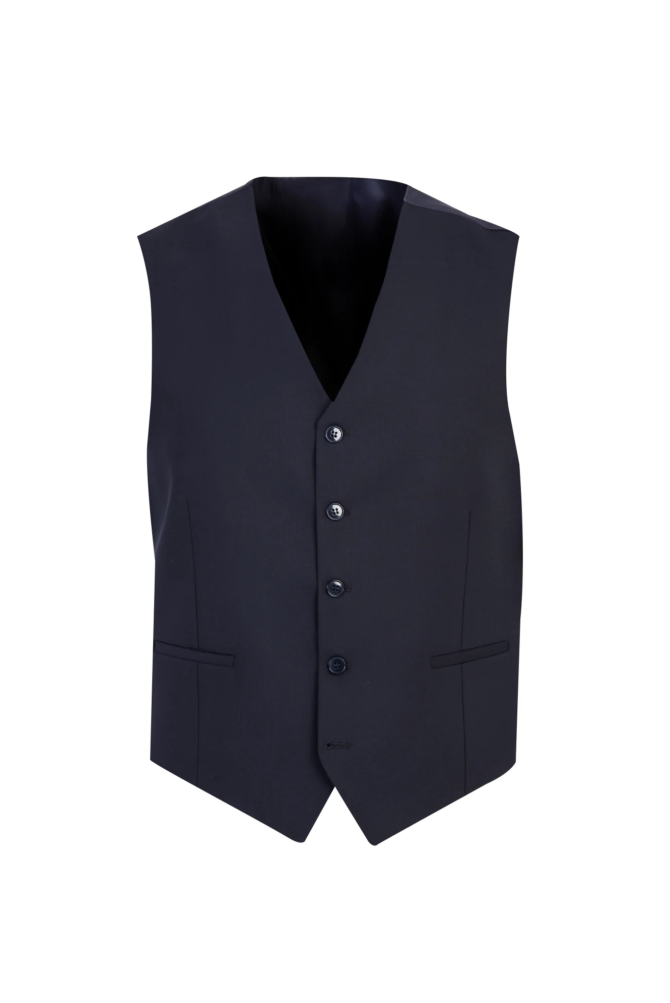 Koyu Lacivert 4 Drop Relaxed Fit Rahat Kesim Yünlü Yelekli Takım Elbise - Image 4