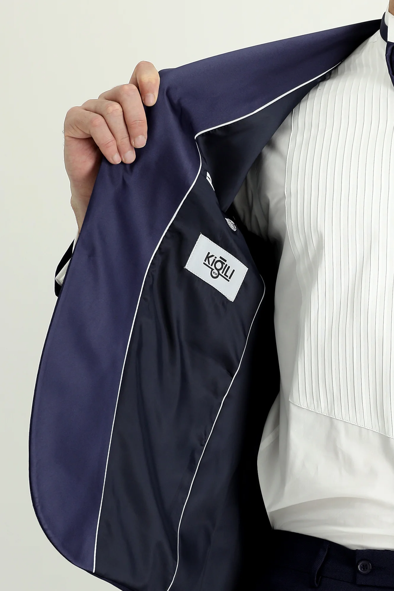 Koyu Lacivert 7 Drop Slim Fit Dar Kesim Şal Yaka Smokin & Damatlık - Image 7