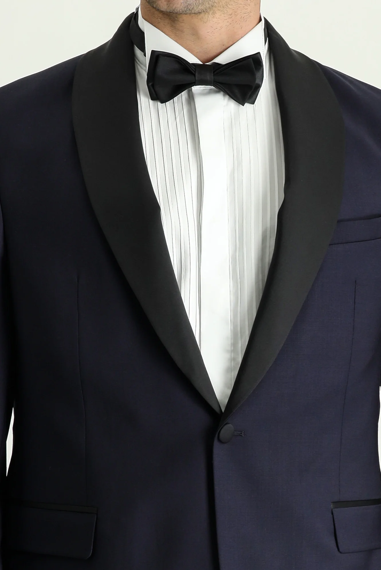 Koyu Lacivert 7 Drop Slim Fit Dar Kesim Şal Yaka Smokin & Damatlık - Image 9