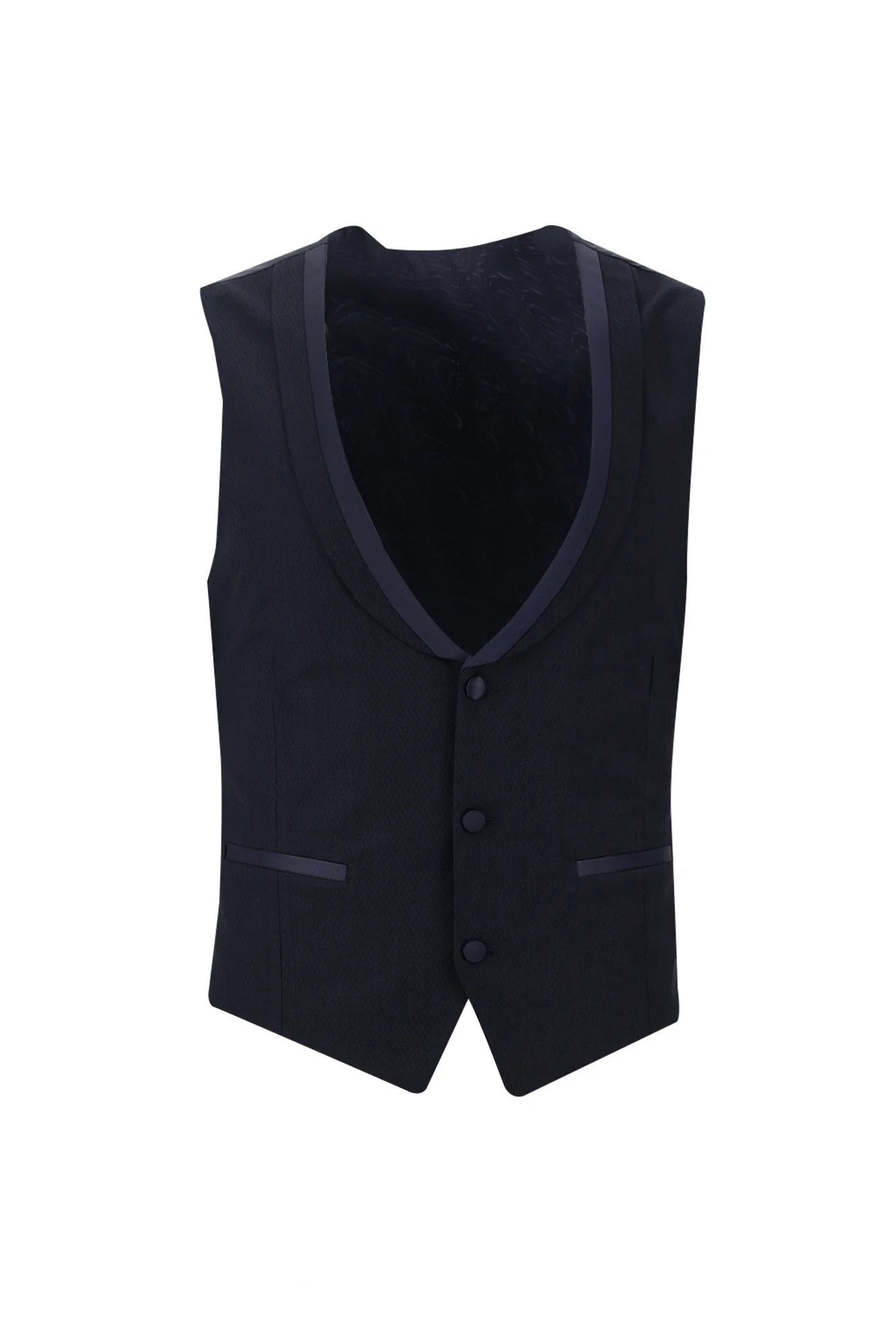 Koyu Lacivert 4 Drop Relaxed Fit Rahat Kesim Şal Yaka Smokin & Damatlık - Image 4