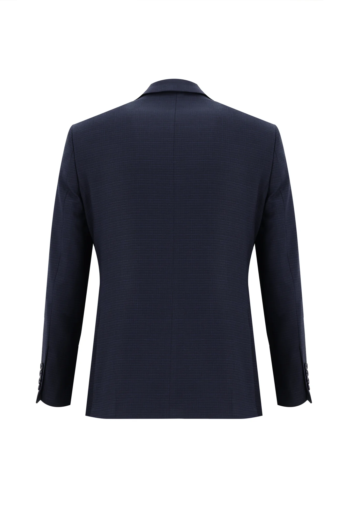 Koyu Lacivert 7 Drop Slim Fit Dar Kesim Beli Lastikli İpli Desenli Takım Elbise - Image 3