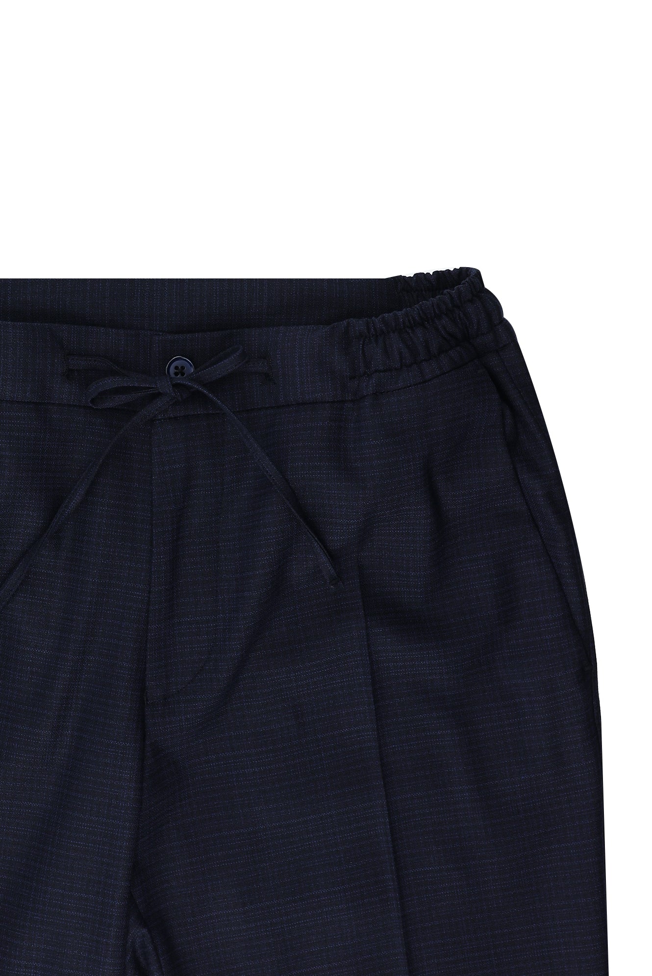 Koyu Lacivert 7 Drop Slim Fit Dar Kesim Beli Lastikli İpli Desenli Takım Elbise - Image 5