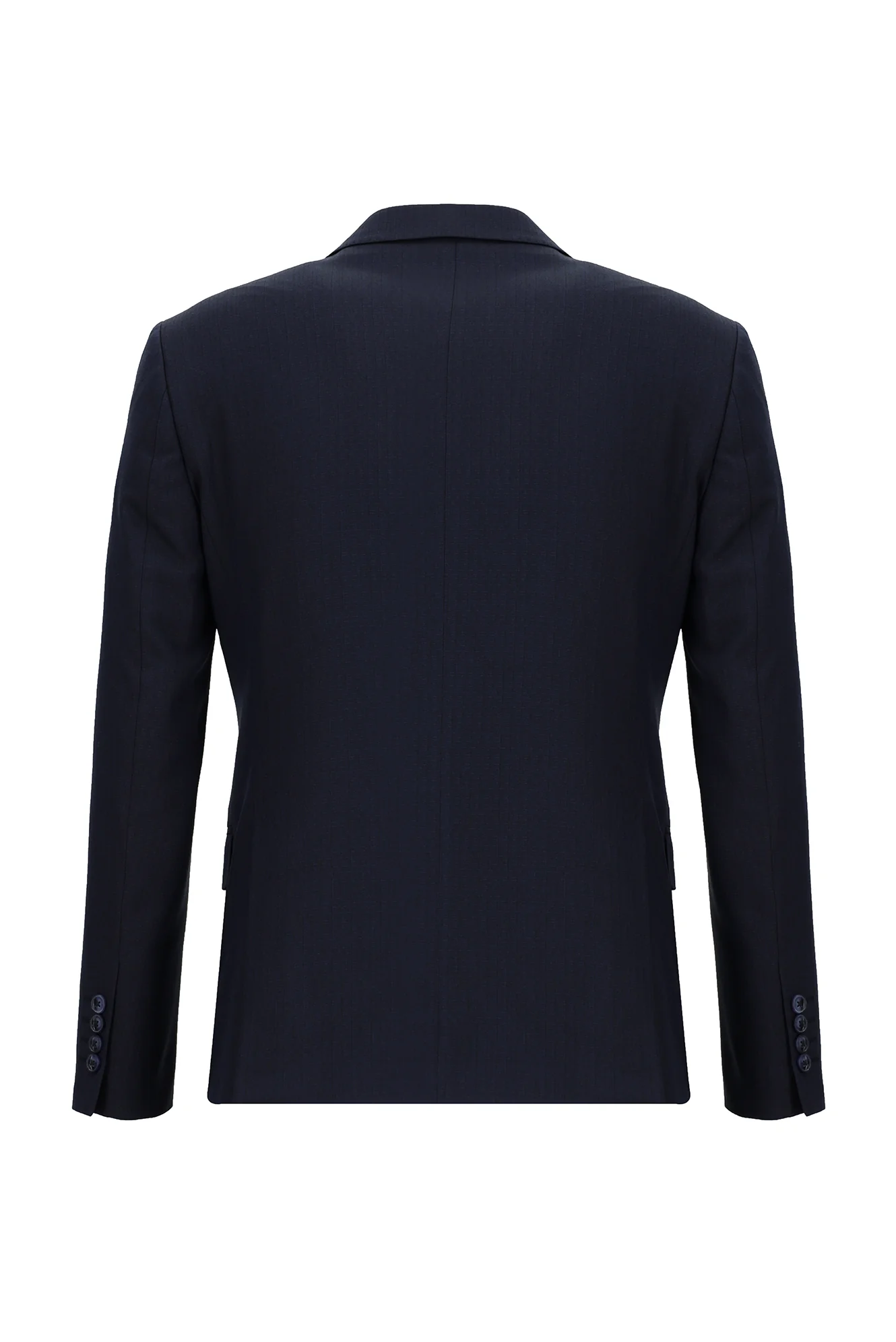 Koyu Lacivert 7 Drop Slim Fit Dar Kesim Beli Lastikli İpli Desenli Takım Elbise - Image 3