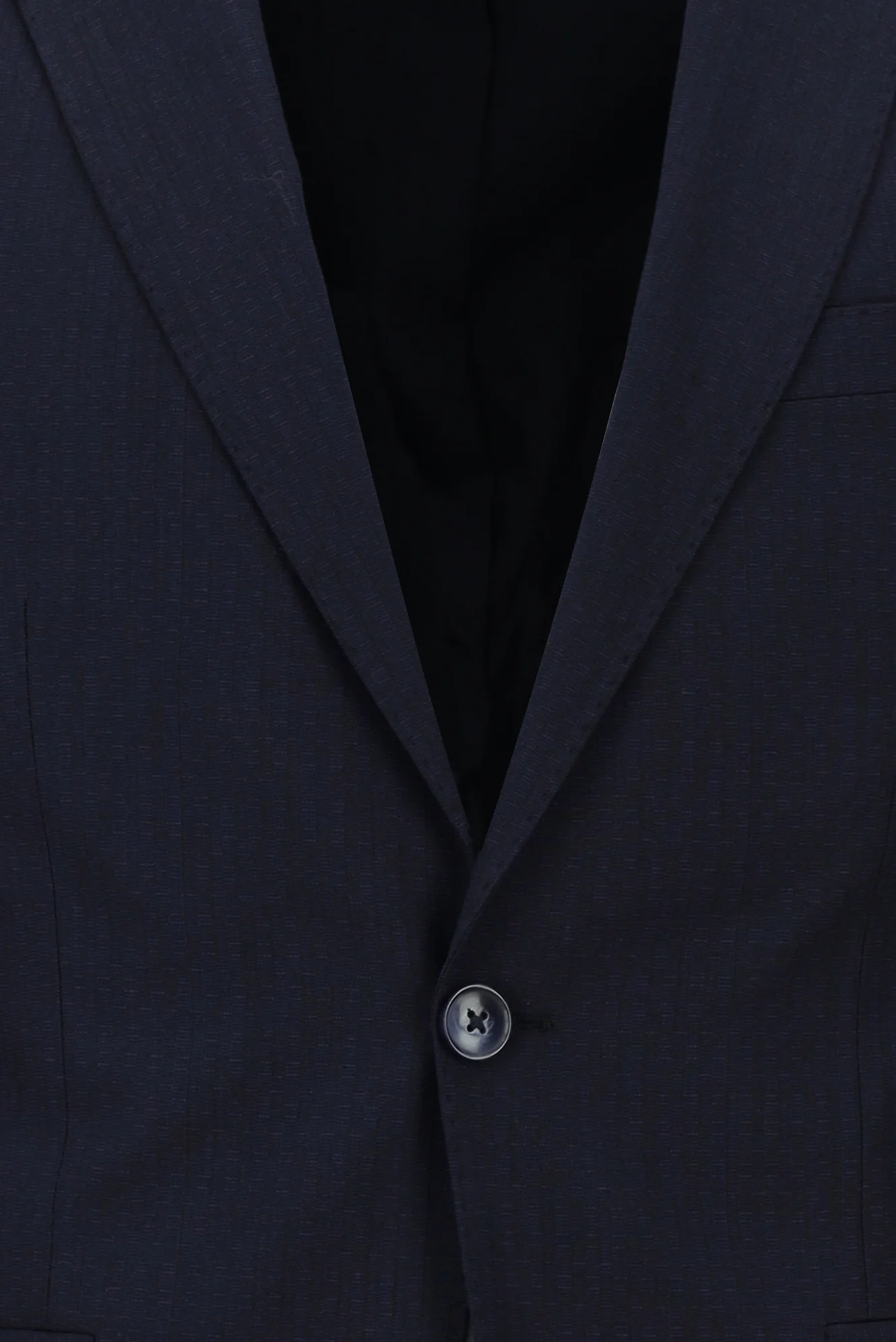 Koyu Lacivert 7 Drop Slim Fit Dar Kesim Beli Lastikli İpli Desenli Takım Elbise - Image 4