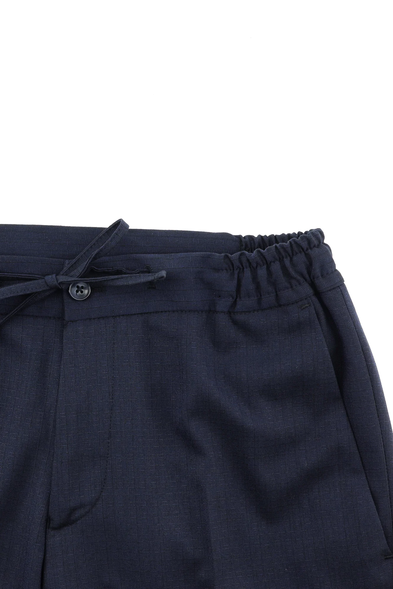Koyu Lacivert 7 Drop Slim Fit Dar Kesim Beli Lastikli İpli Desenli Takım Elbise - Image 5