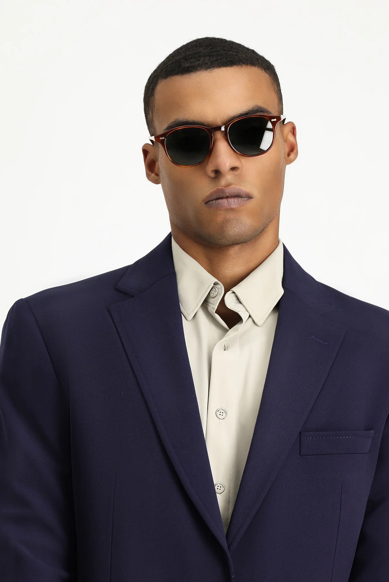 Koyu Lacivert 7 Drop Slim Fit Dar Kesim Beli Lastikli İpli Takım Elbise - Image 4
