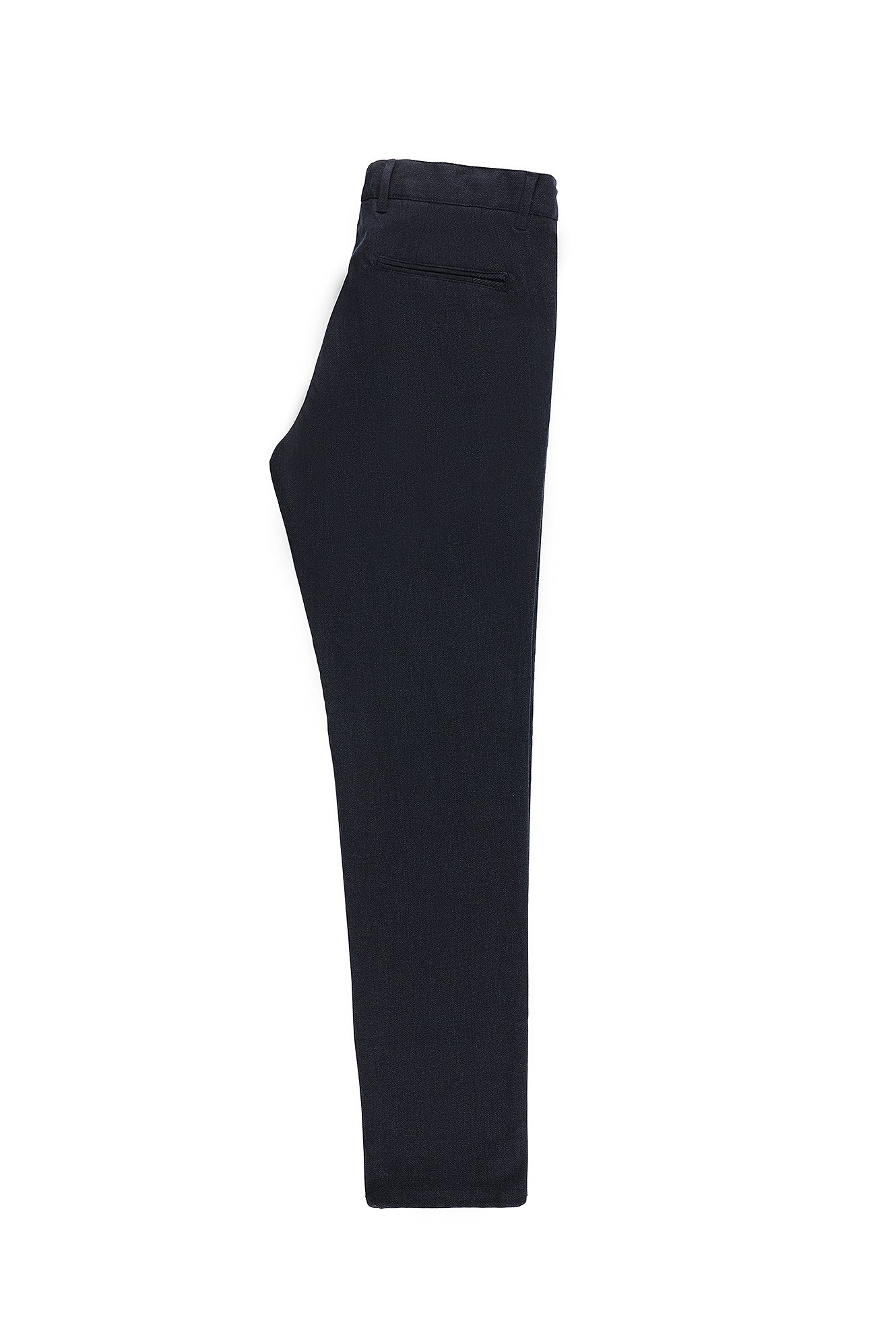 Koyu Lacivert Slim Fit Dar Kesim Beli Lastikli Likralı Kanvas / Chino Pantolon - Image 2