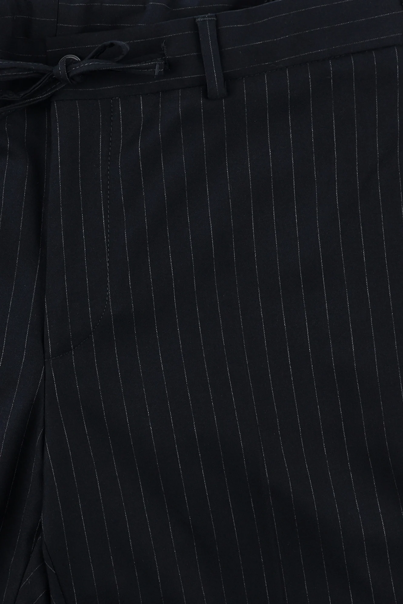 Koyu Lacivert 7 Drop Slim Fit Dar Kesim Çizgili Kruvaze Takım Elbise - Image 4